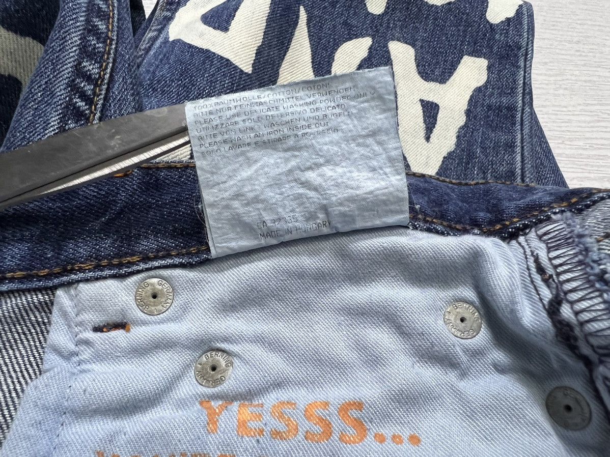 Walter Van Beirendonck W&LT - A/W 1999 - Bleach Graffiti Flared Denim Jeans Size US 28 / EU 44 - 13 Thumbnail