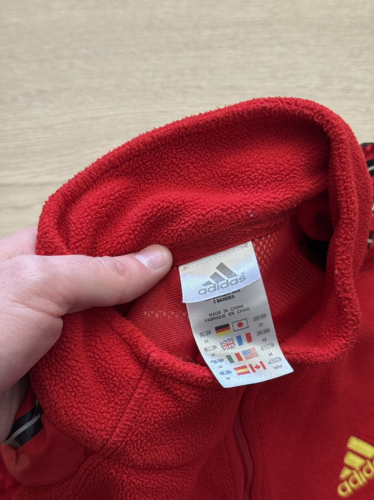 Vintage Vintage 00’s 2003 Adidas y2k Japanese Red Fleece Long Sleeve Size US M / EU 48-50 / 2 - 5 Thumbnail