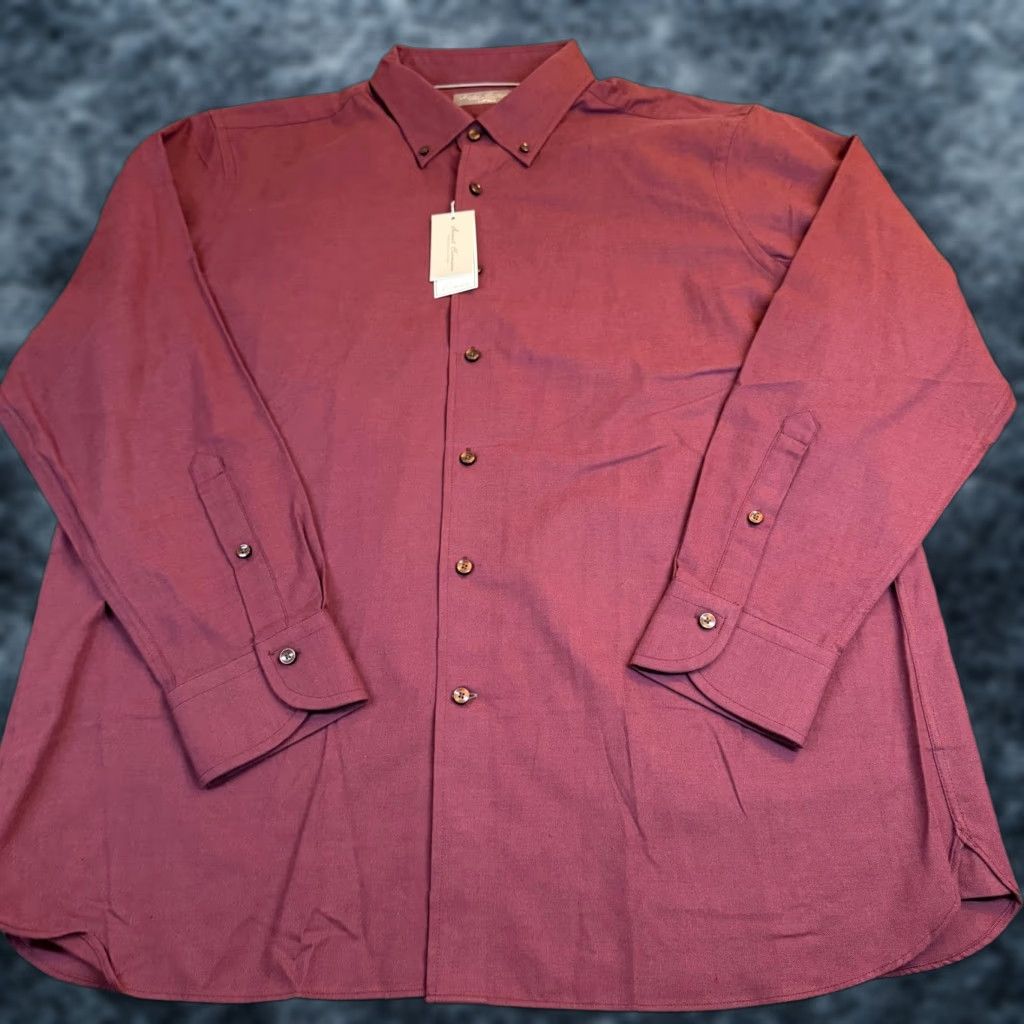 Cremieux Daniel Cremieux Supima Cotton Cashmere Shirt Mens XL Burgundy Long Sleeve NWT Size US XL / EU 56 / 4 - 1 Thumbnail