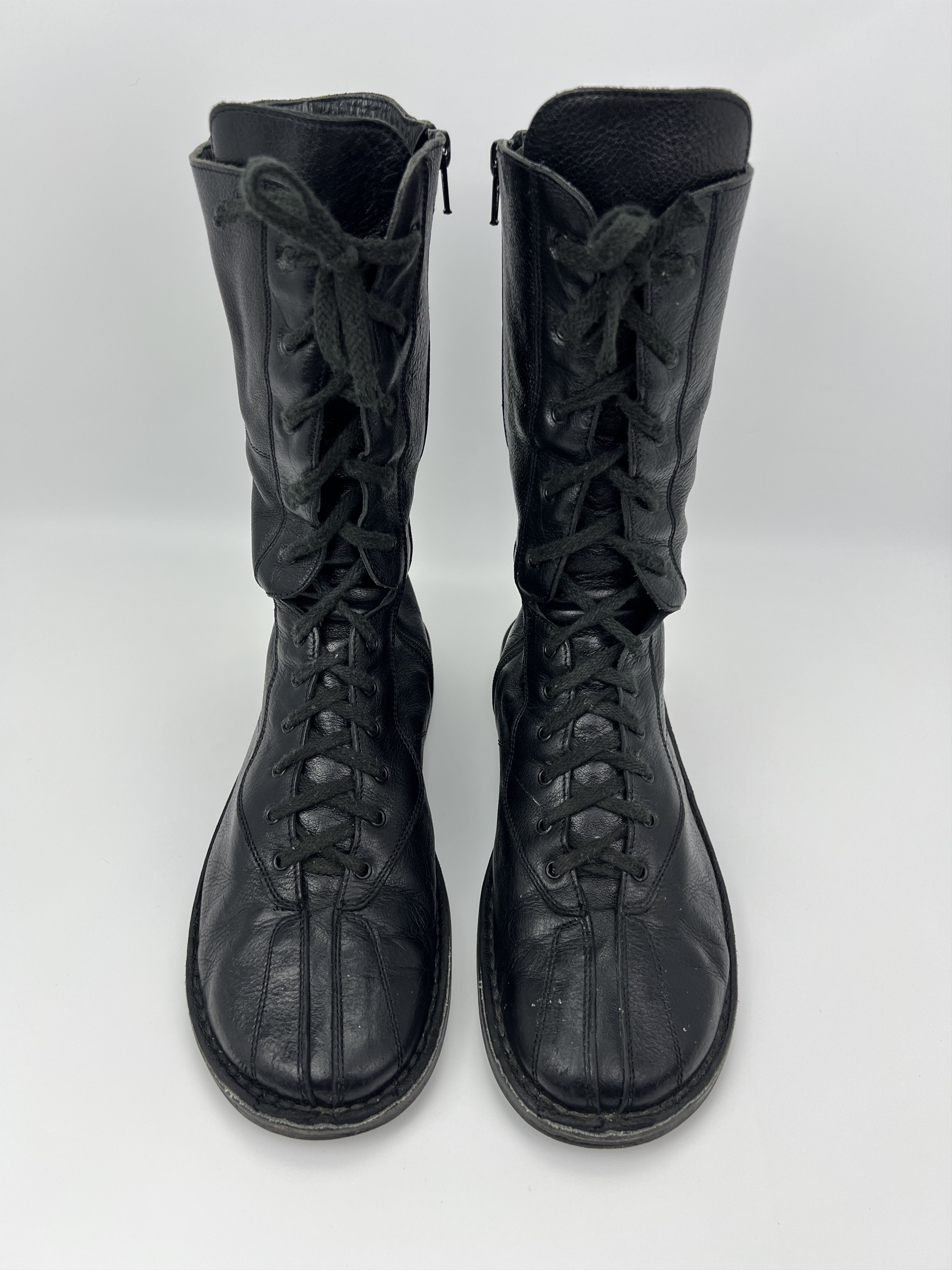 Vintage Vintage Avant Garde Laced Up Combat Leather Boots Size US 10 / IT 40 - 8 Thumbnail