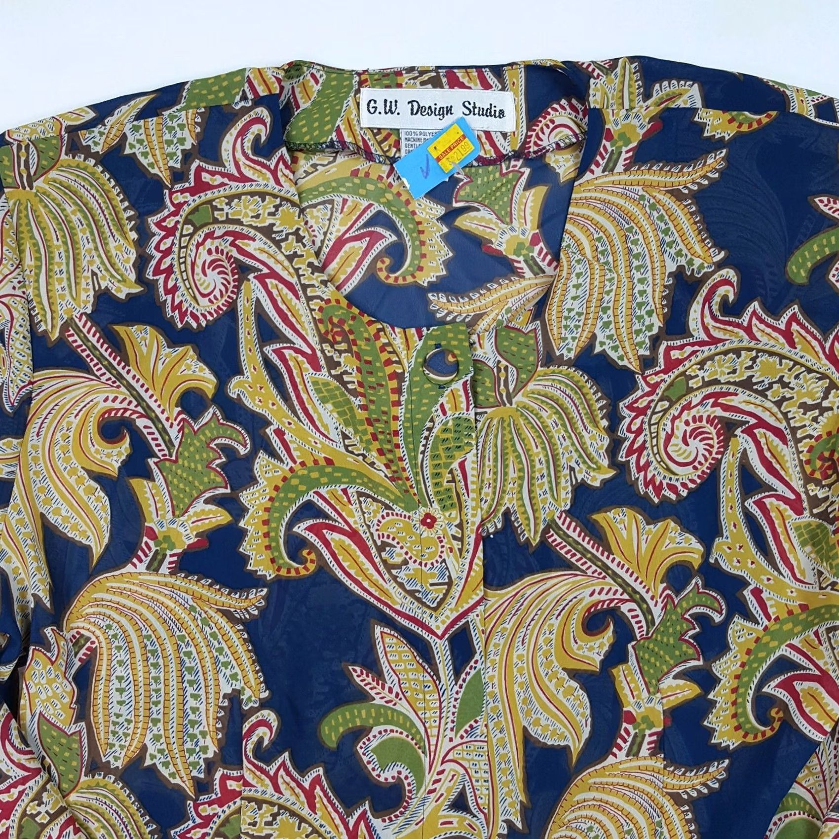 Vintage VINTAGE Floral Paisley Women's Size 6 Long Sleeve Button-Up Blouse Top Size M / US 6-8 / IT 42-44 - 2 Thumbnail
