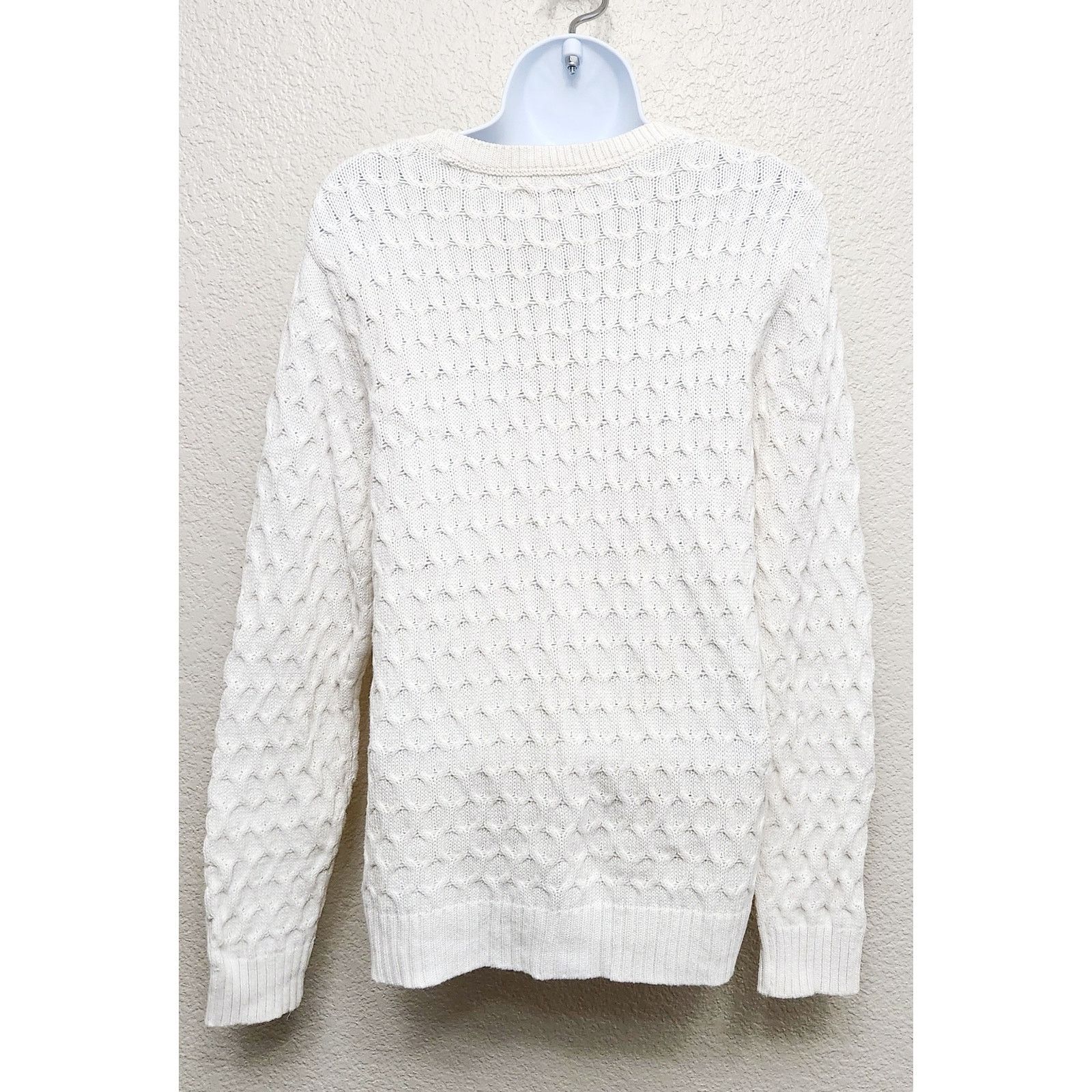 Croft & Barrow Croft & Barrow White Cable Knit Long Sleeve Sweater Medium Size M / US 6-8 / IT 42-44 - 3 Thumbnail