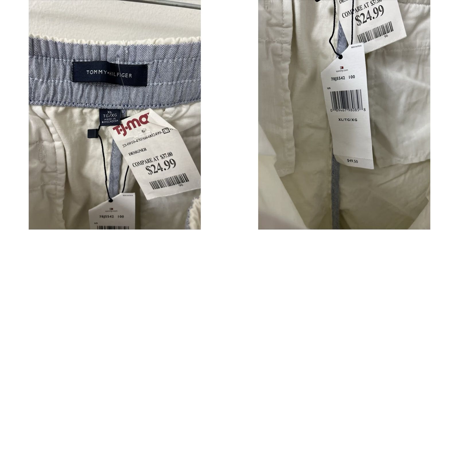 Tommy Hilfiger Tommy Hilfiger Shorts Mens XL White THFlex Pockets 7" Inseam NWT Slim Casual Chino Elastic Waist Button Front Logo Activ: Cream, Beige Size US 36 / EU 52 - 8 Thumbnail