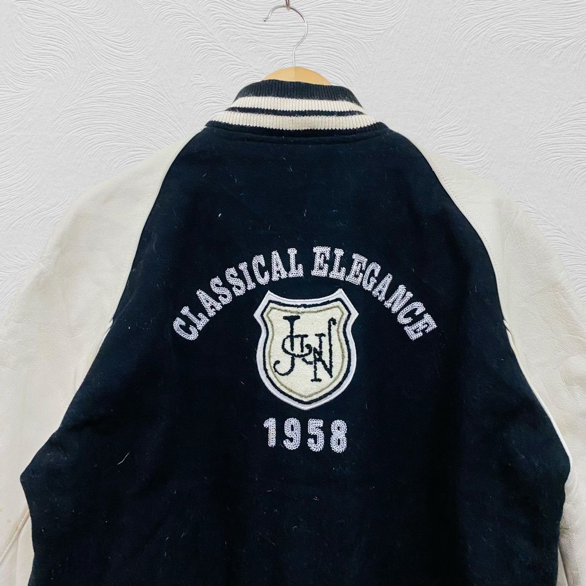 Vintage Vintage varsity jacket leather wool Size US XL / EU 56 / 4 - 7 Thumbnail