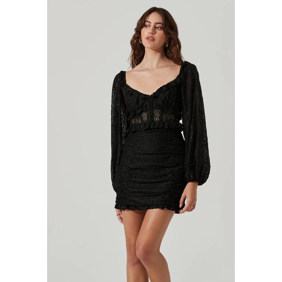 NWT ASTR the Label Women's Black Lace Mini Dress Size XS