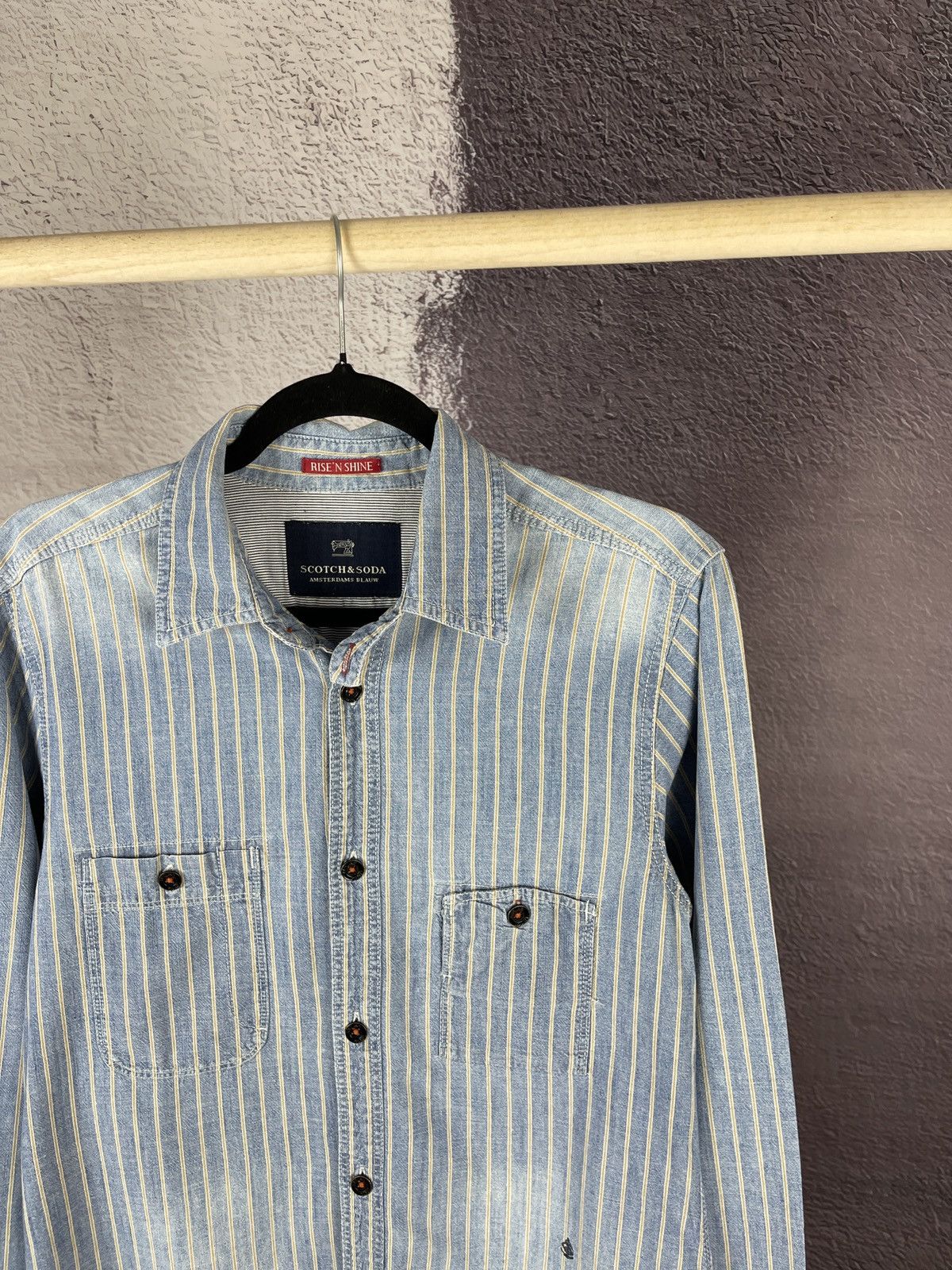 Scotch & Soda Scotch & Soda Rise’n Shine denim striped faded distressed Size US M / EU 48-50 / 2 - 3 Thumbnail