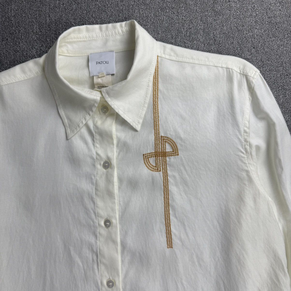 Patou Patou - Embroidered Logo Design L/S Oversized Size XS / US 0-2 / IT 36-38 - 4 Thumbnail