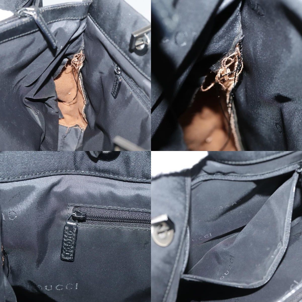 Gucci GUCCI Bamboo Hand Bag Nylon Black 002 1010 002 1010 Size ONE SIZE - 12 Thumbnail