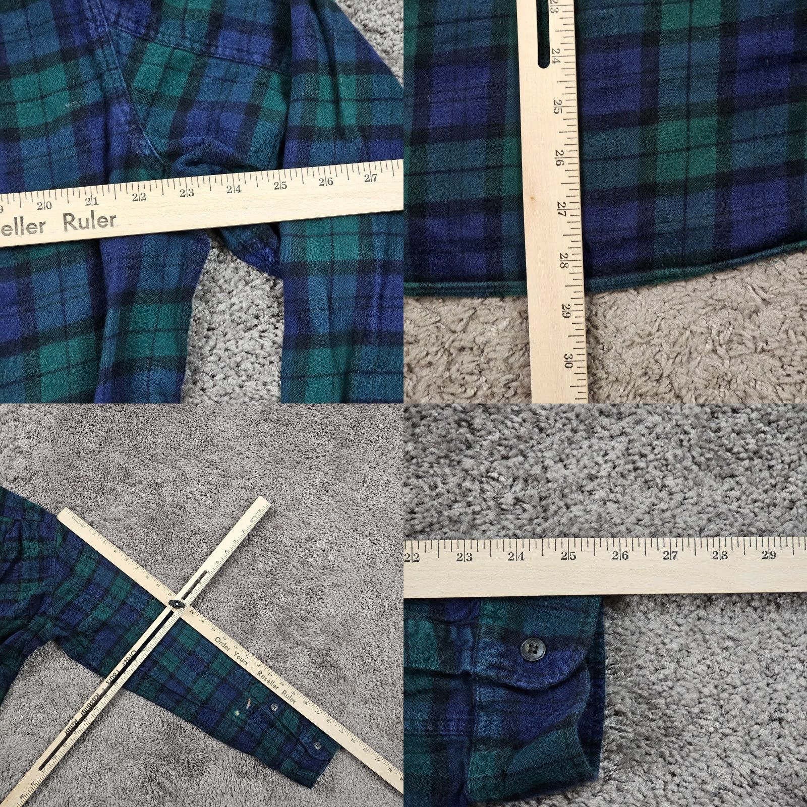 J.Crew J.CREW Slim Fit Flannel Shirt Mens Large Blue Green Blackwatch Plaid Button-Up Size US L / EU 52-54 / 3 - 8 Thumbnail