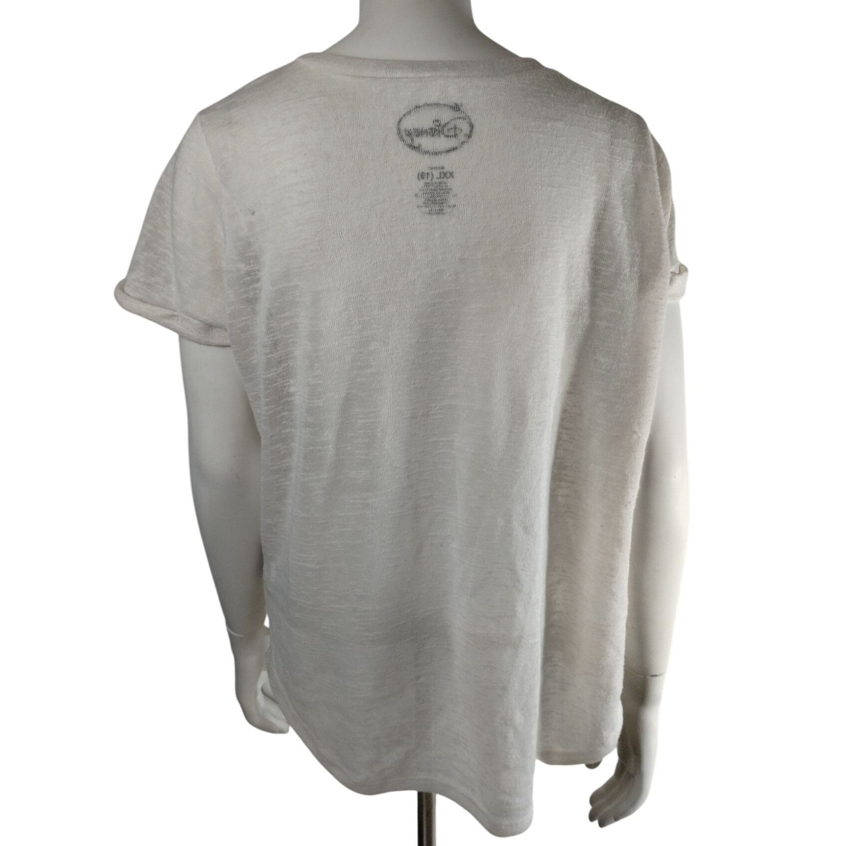 Disney Disney Misses XXL White V-Neck T-Shirt With Mickey and Minni Size XXL / US 16-18 / IT 52-54 - 6 Thumbnail