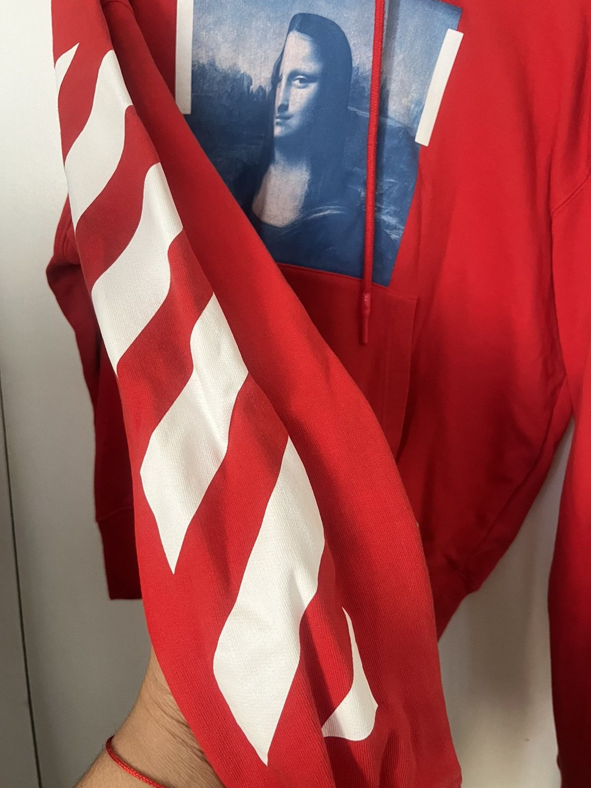Off-White Off-White Mona Lisa White Diagonal Sleeve Hoodie Size S / US 4 / IT 40 - 7 Thumbnail