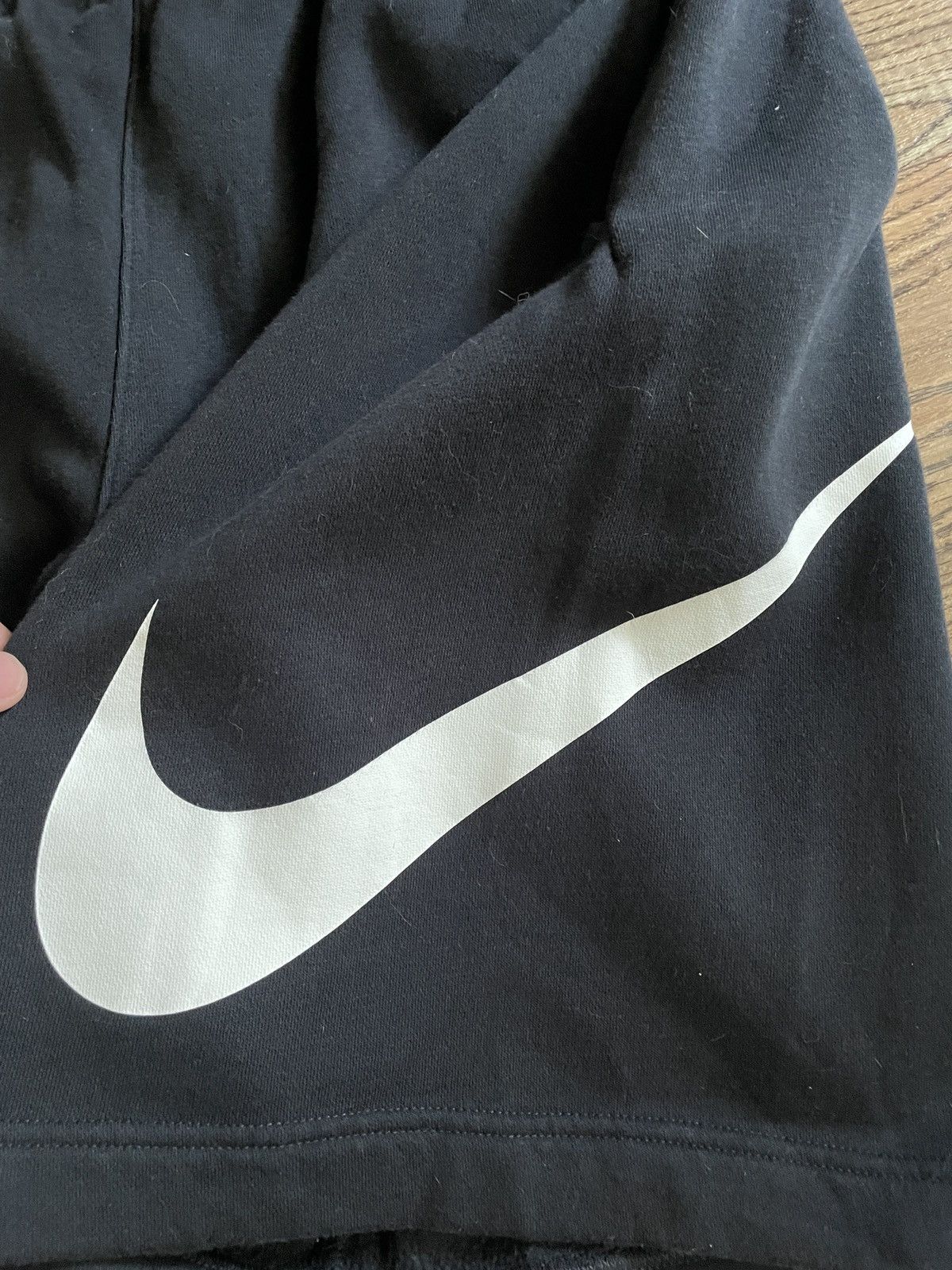 Nike Nike Big Swoosh Shorts Black large vintage sportswear Size US 33 - 12 Thumbnail