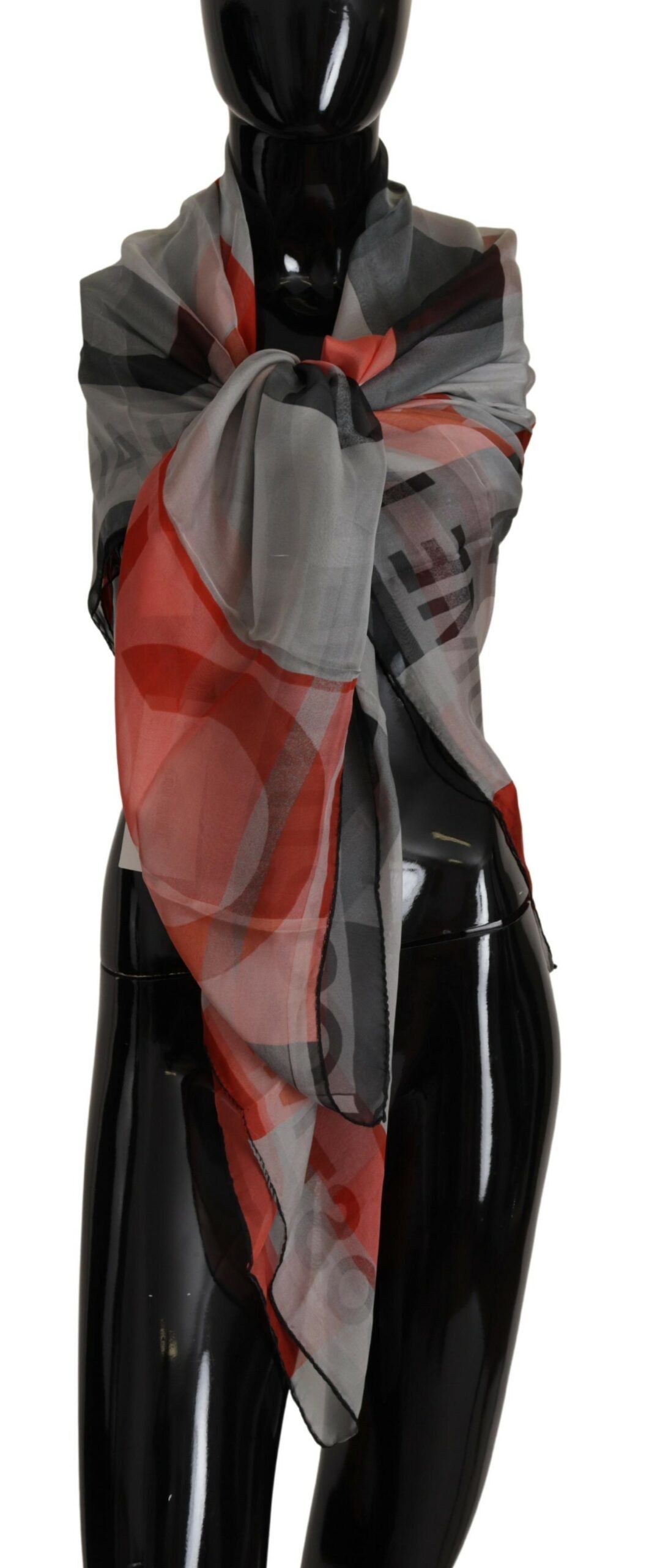 Costume National Elegant Silk Checkered Women's Scarf Size ONE SIZE - 1 Thumbnail