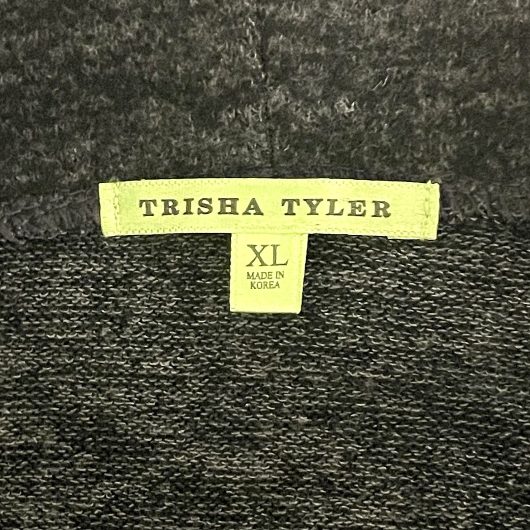 Vintage Trisha Tyler Women Charcoal Gray Star Fleece Cowl Neck Pullover Tunic Sweater XL Size XL / US 12-14 / IT 48-50 - 4 Thumbnail