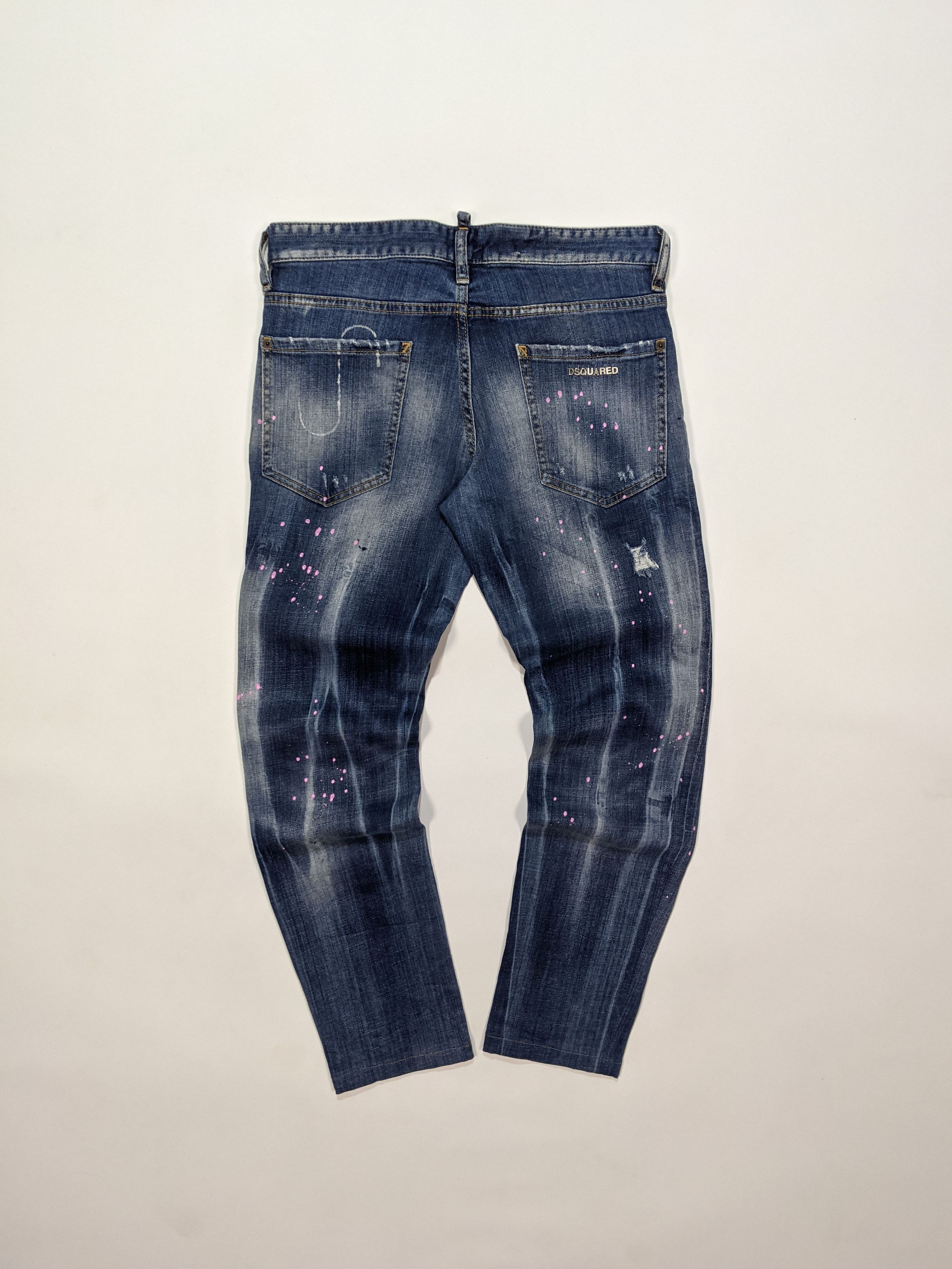 Dsquared2 DSQUARED2 Authentic Men's Blue Distressed Skinny Jeans Size US 31 - 5 Thumbnail