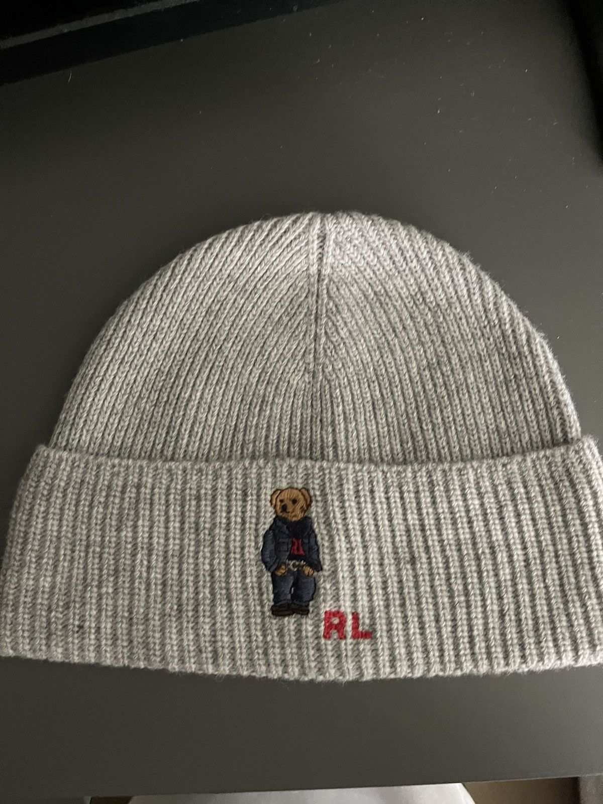 Ralph Lauren Polo Bear Knit Beanie unclear black type Vintage Second Hand