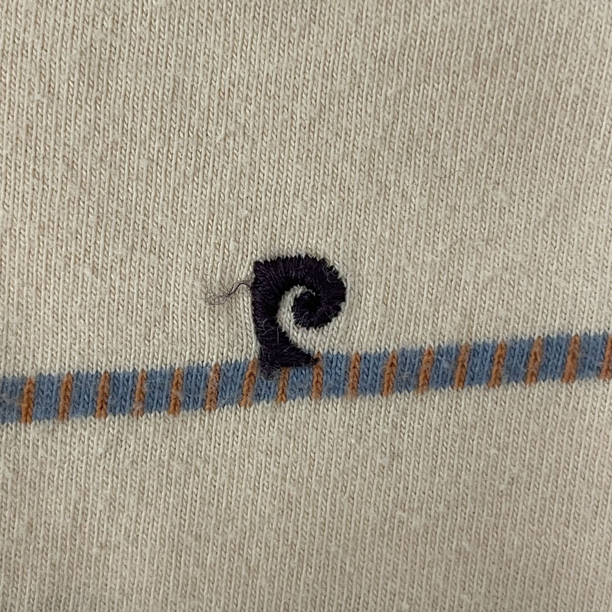Pierre Cardin Vtg Pierre Cardin Paris Cream Stripe Logo Surfer Preppy POLO Size US S / EU 44-46 / 1 - 8 Thumbnail