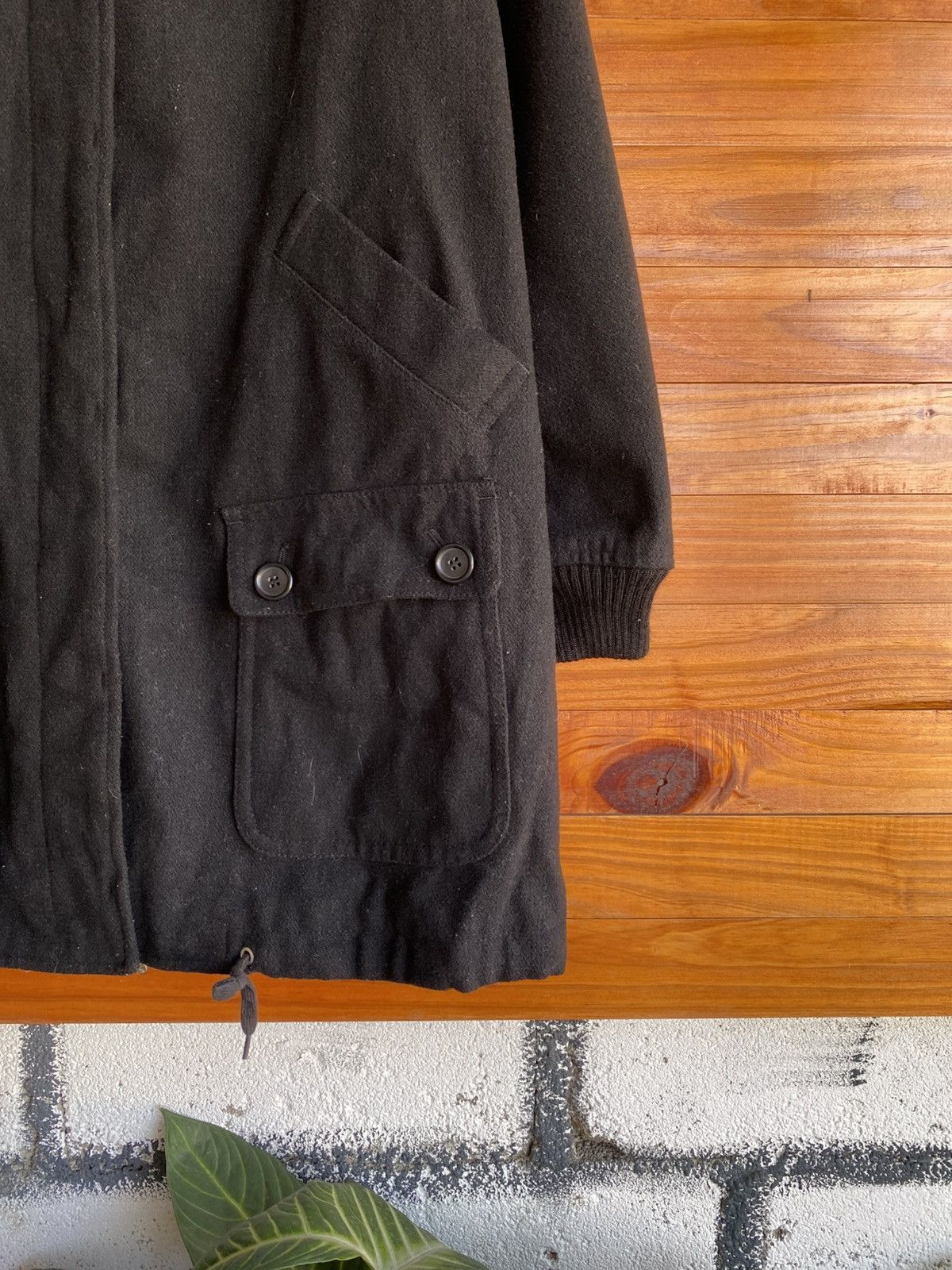 Issey Miyake mercibeaucoup, Black Wool Blend Padded Coat Hooded Jacket Size US S / EU 44-46 / 1 - 6 Thumbnail