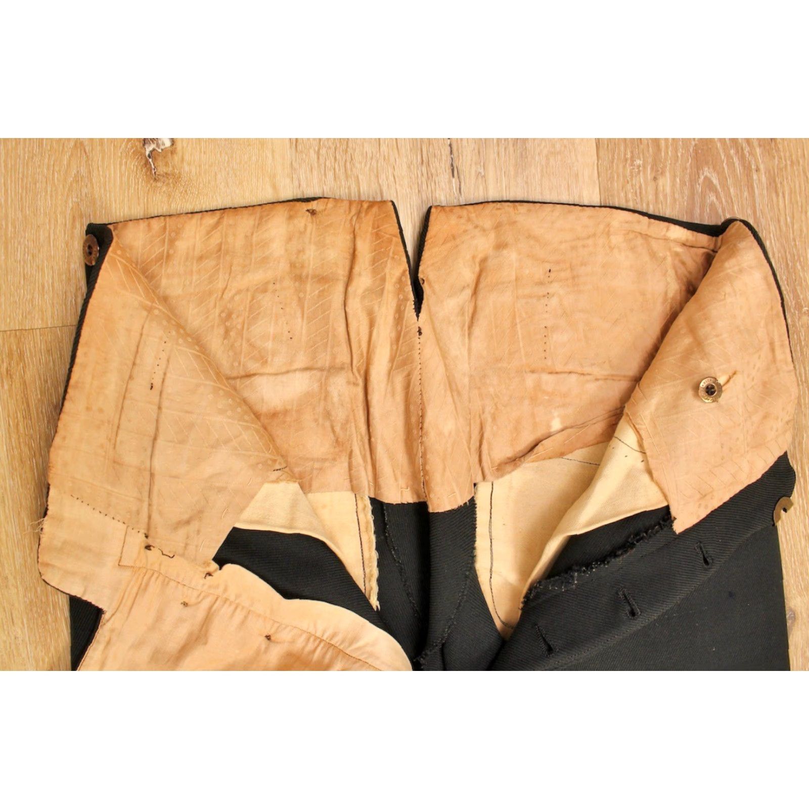 Vintage VINTAGE Men's VTG Early 1900s Buckleback Dark Green Wool Pants 32x33 Edwardian Wool Mens Size US 32 / EU 48 - 5 Thumbnail