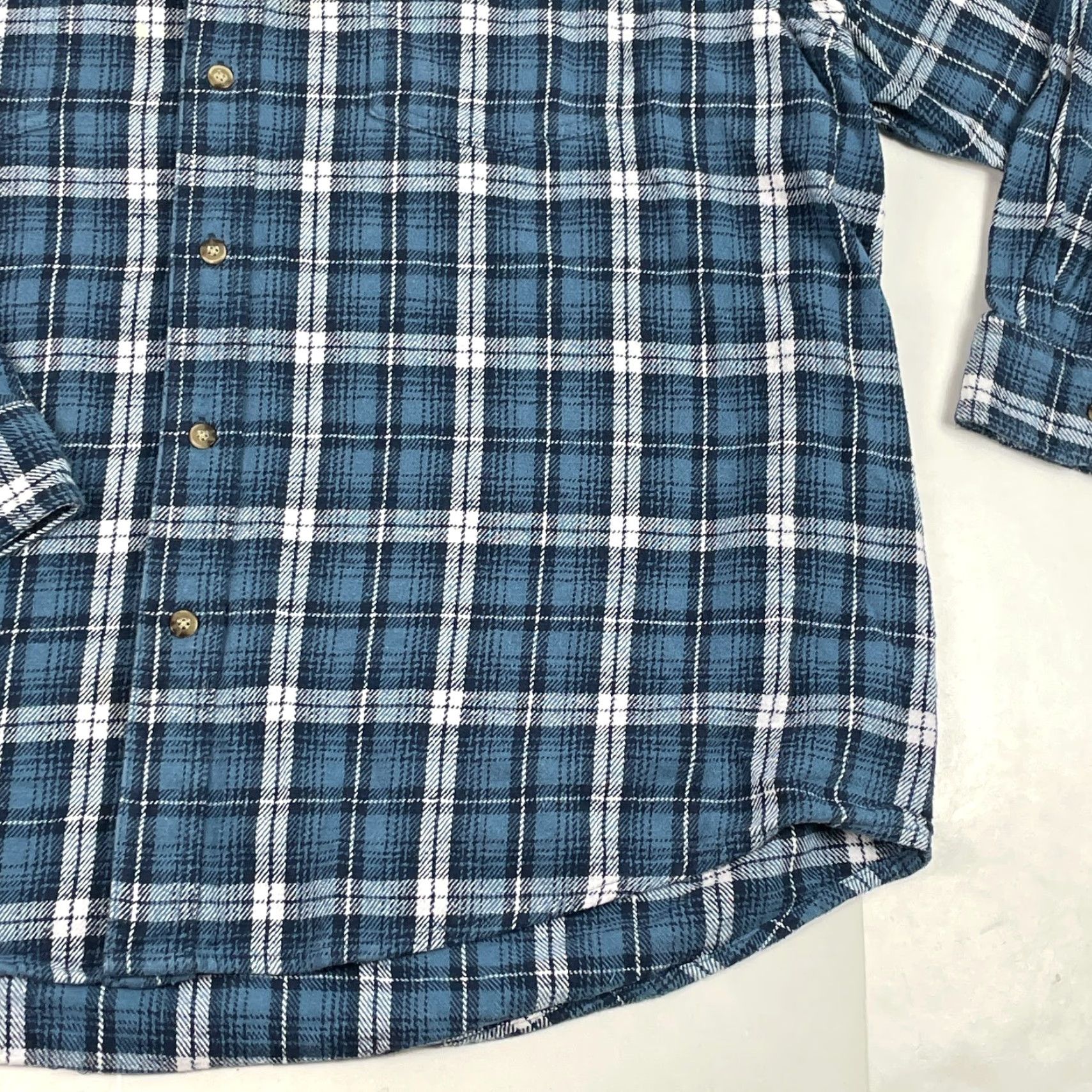 Wrangler Wrangler Shirt Mens 3XL Blue Riggs Workwear Flannel Button Up Cowboy Rodeo Plaid Serif? Size US XXL / EU 58 / 5 - 4 Thumbnail