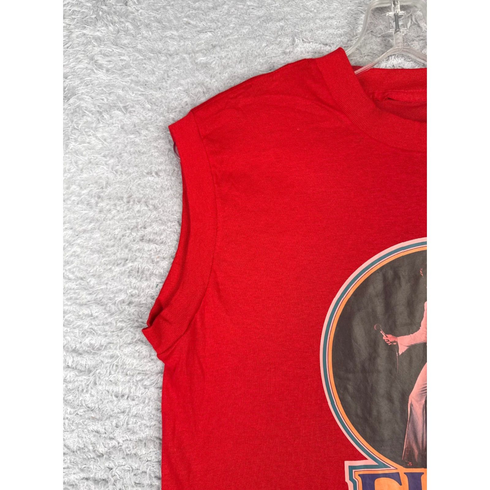 Vintage Elvis The King Lives On Shirt Mens Small Red Cotton Sleeveless Crew Neck T-Shirt Size US S / EU 44-46 / 1 - 3 Thumbnail