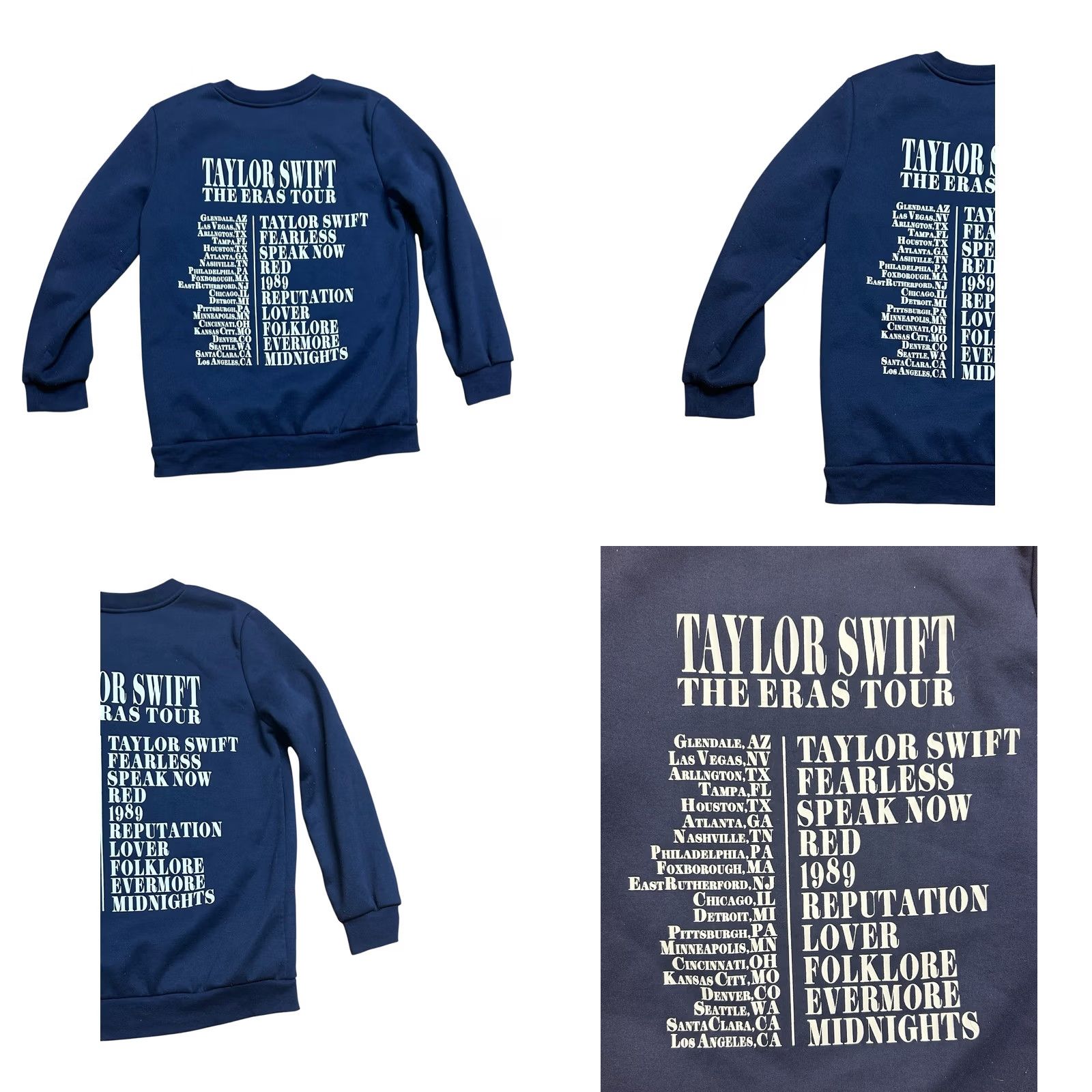 Vintage Taylor Swift The Eras Tour Style Navy Blue Graphic Crewneck Sweatshirt Sz Small Size S / US 4 / IT 40 - 8 Thumbnail