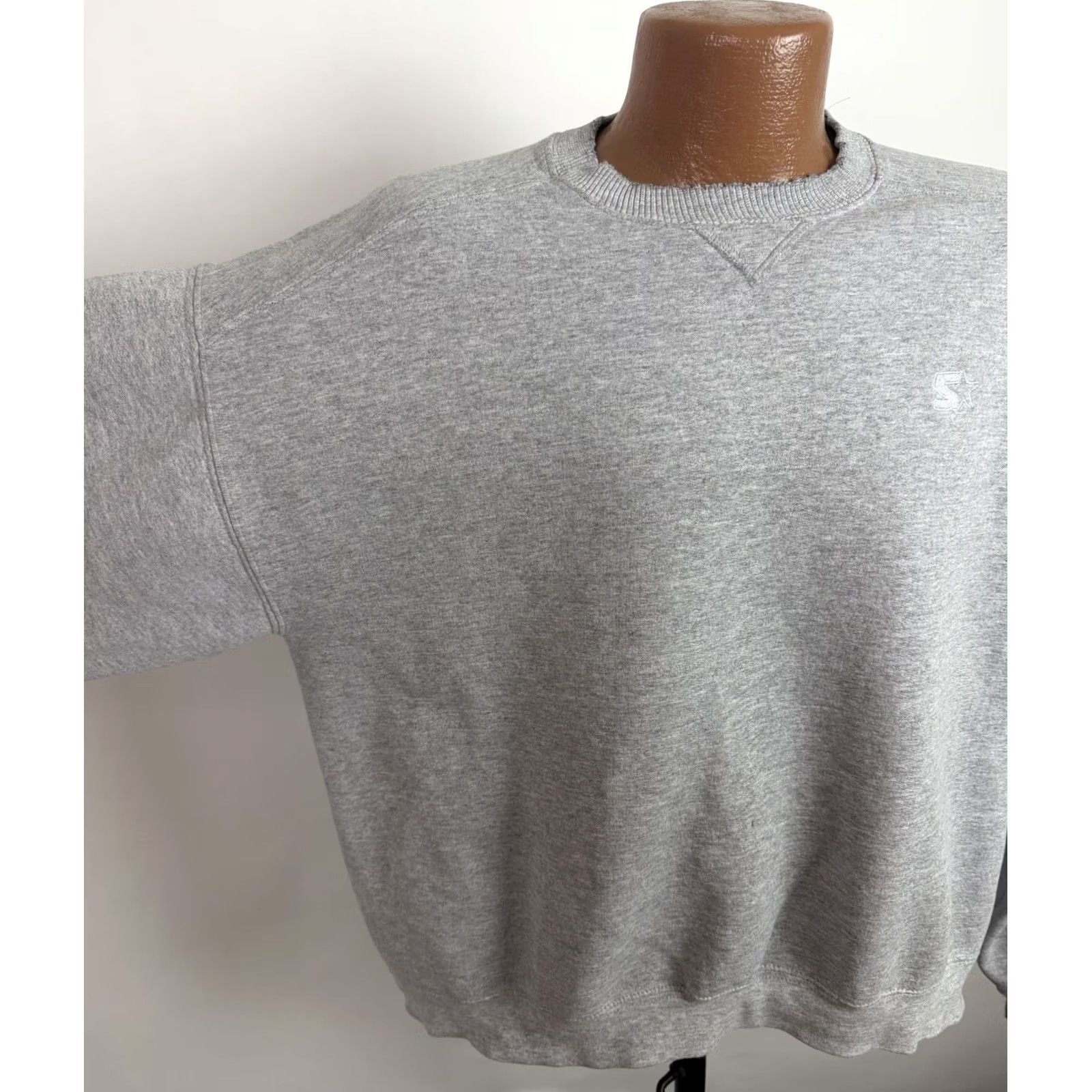 Starter VINTAGE Starter Sweatshirt Mens L Gray Crewneck Distressed Thrashed 90s Grunge Retro Sports Logo Embroidered Sweatshirt Size US L / EU 52-54 / 3 - 5 Thumbnail