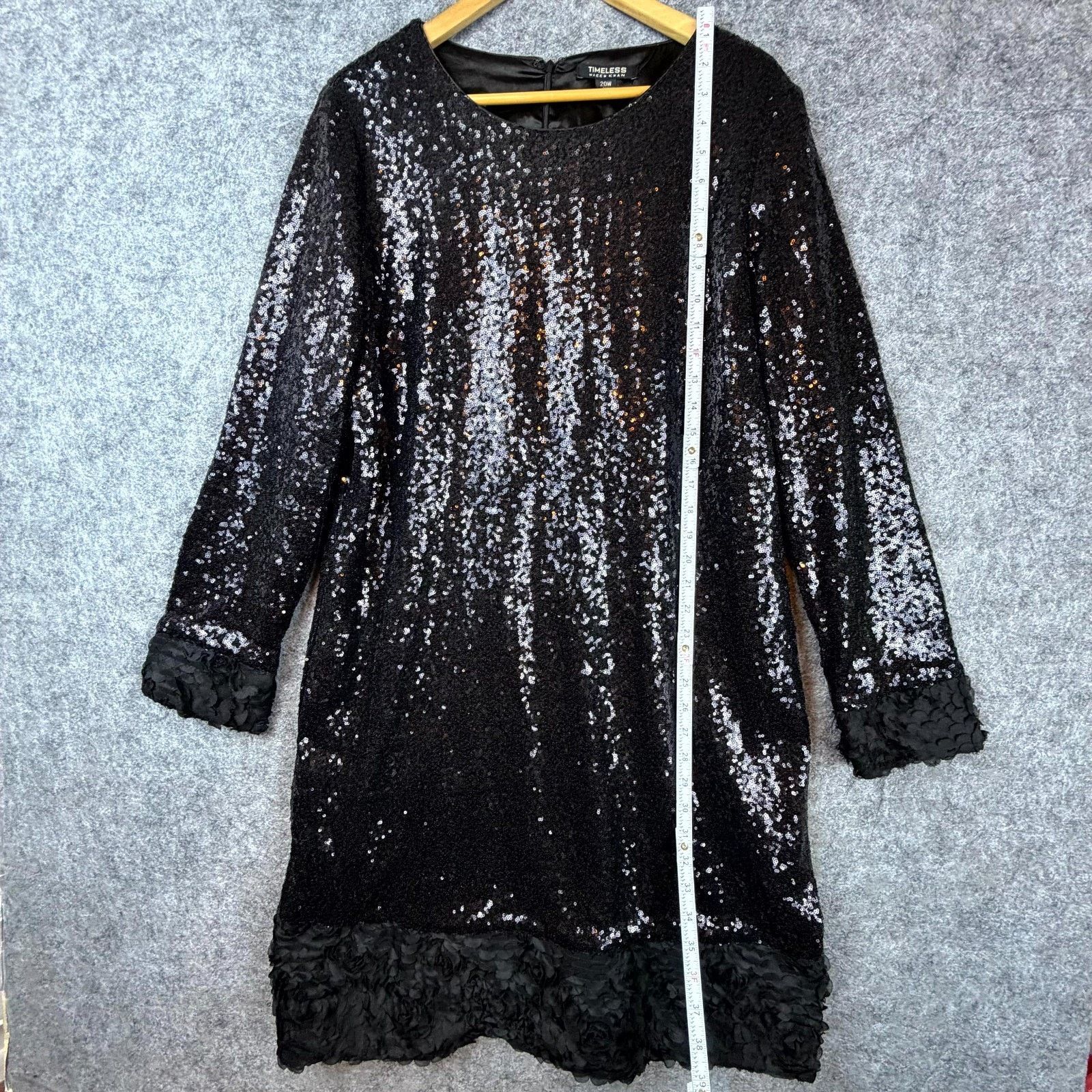 Naeem Khan Timeless Naeem Khan Dress 20W Black Glam Sequin Evening Size 3XL / US 20-22 - 5 Thumbnail