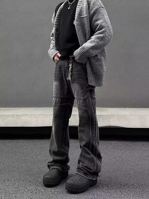Japanese Brand × Jean Vintage washed distressed smoke gray bootcut jeans Size US 32 / EU 48 - 4 Thumbnail