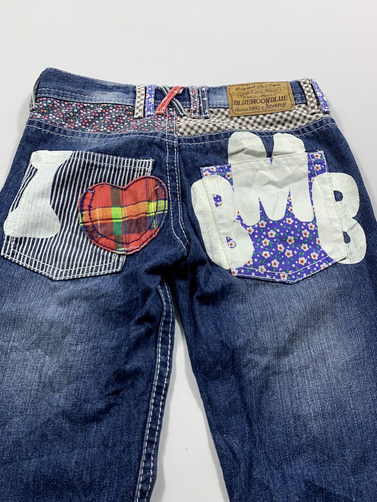 If Six Was Nine Blue Moon Blue Denim Patch Kurt Cobain Style Size US 28 / EU 44 - 4 Thumbnail