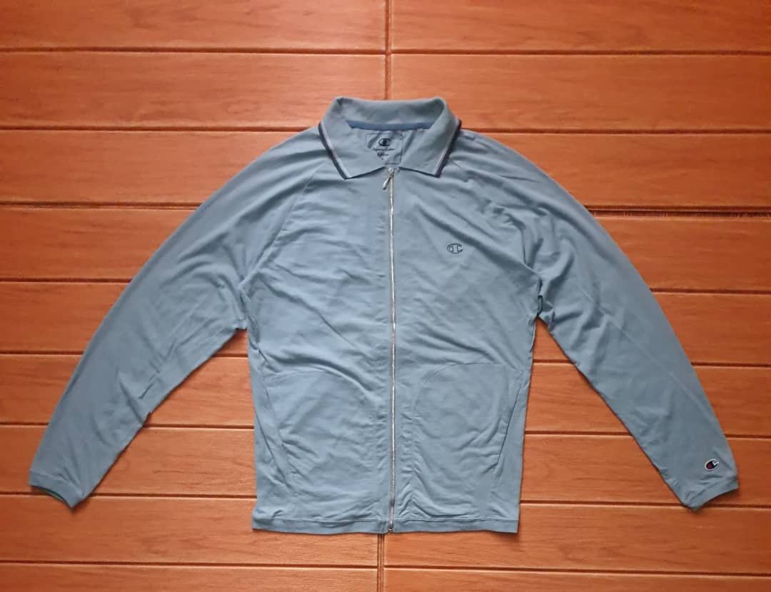 Champion Champion baby blue zipper longsleeve shirt Size S / US 4 / IT 40 - 1 Thumbnail