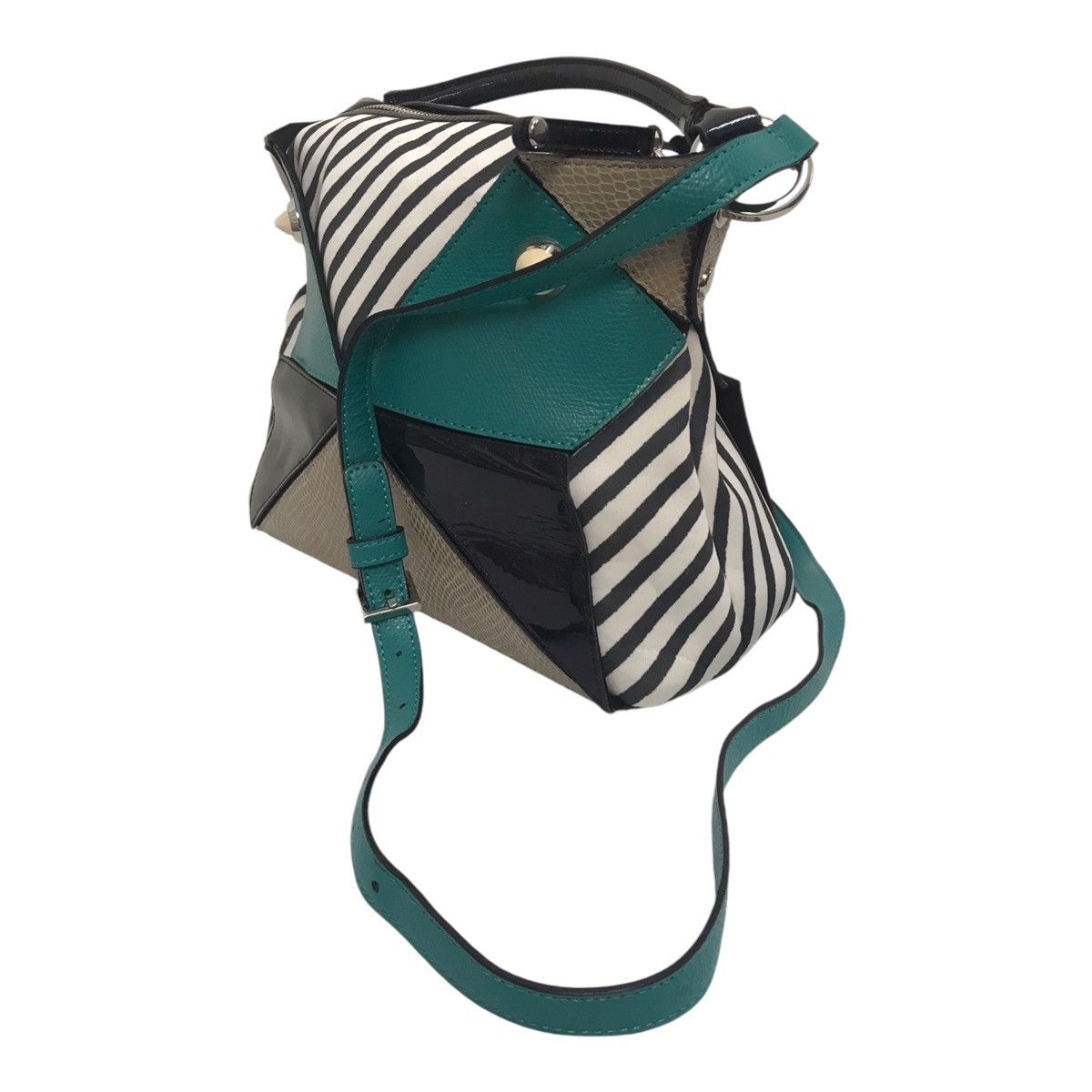 Hiroko Koshino Homme × Japanese Brand Hiroko Koshino Patchwork Multicolour SlingBag/tote Bag Size ONE SIZE - 5 Thumbnail