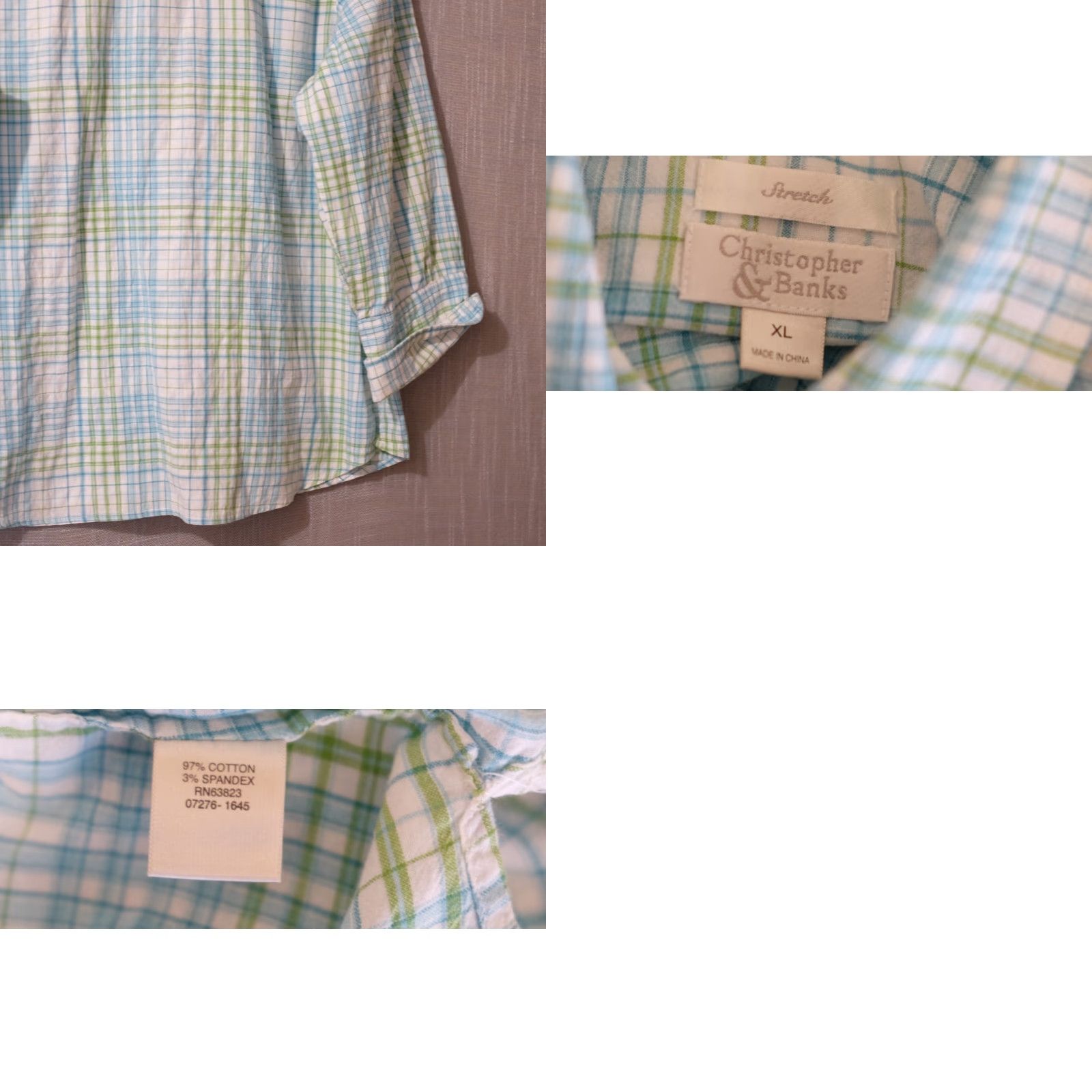 Vintage Christopher & Banks Plaid Button-Up 3/4 Sleeve Shirt Women's XL #A2-10 Size XL / US 12-14 / IT 48-50 - 8 Thumbnail