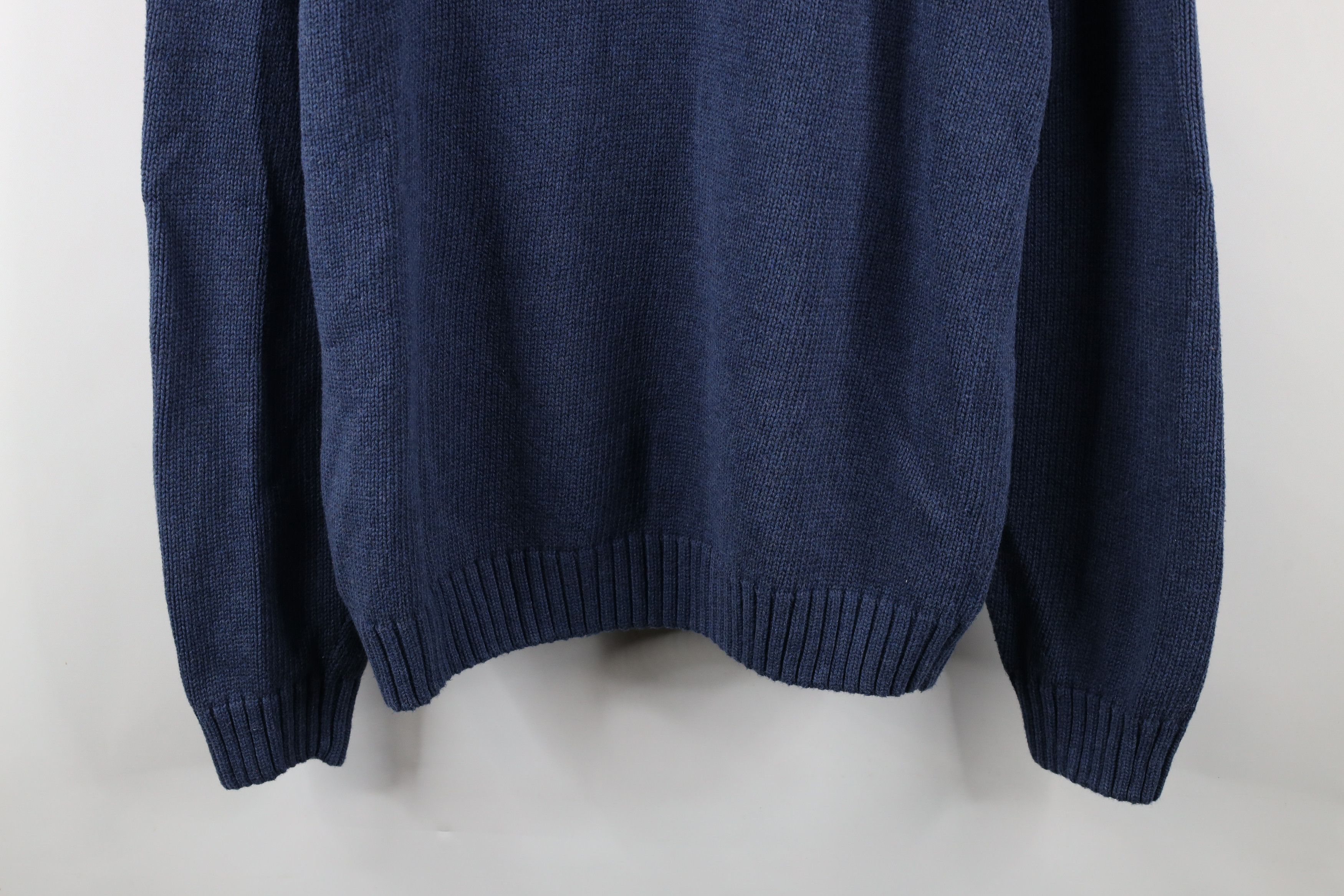 Vintage Vintage 90s Streetwear Cotton Knit Crewneck Sweater Blue Size US XL / EU 56 / 4 - 3 Thumbnail