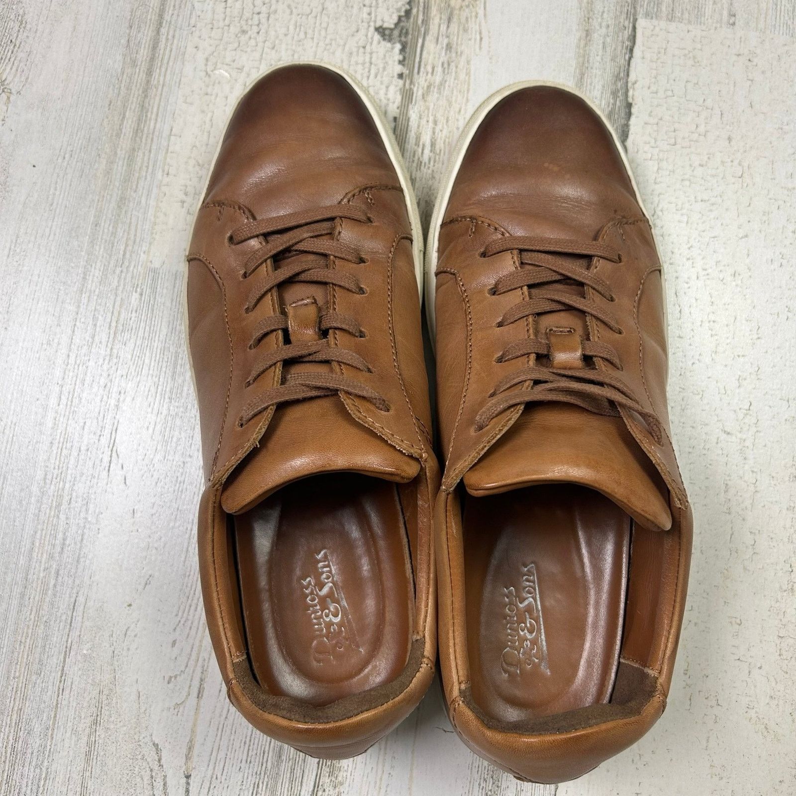 Other Dunross & Sons Brown Leather Sneakers 141242 Harvey Shoes Size US 8 / EU 41 - 6 Thumbnail