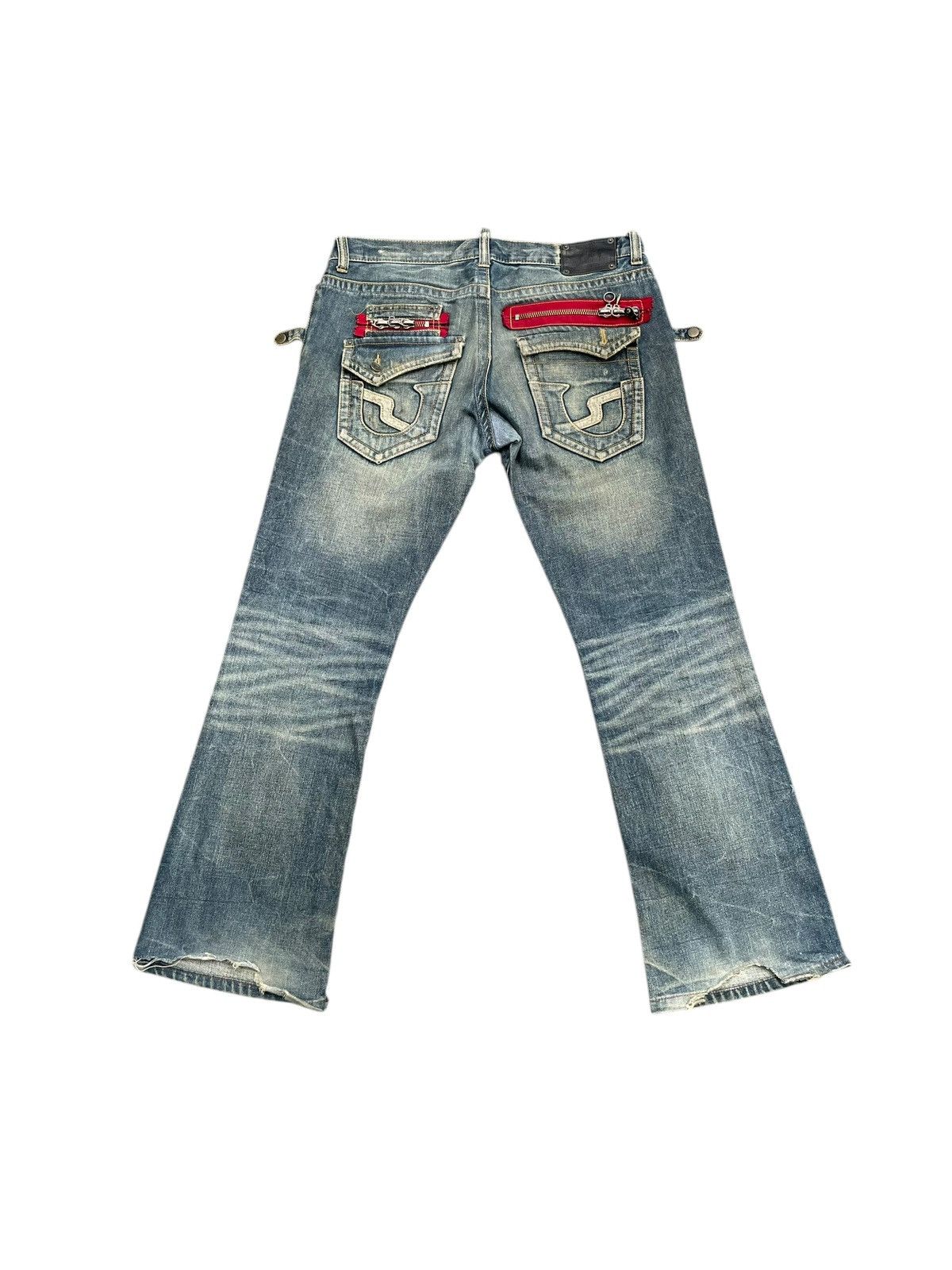Japanese Brand Semantic Design Flare Distresed Denim Size US 36 / EU 52 - 7 Thumbnail