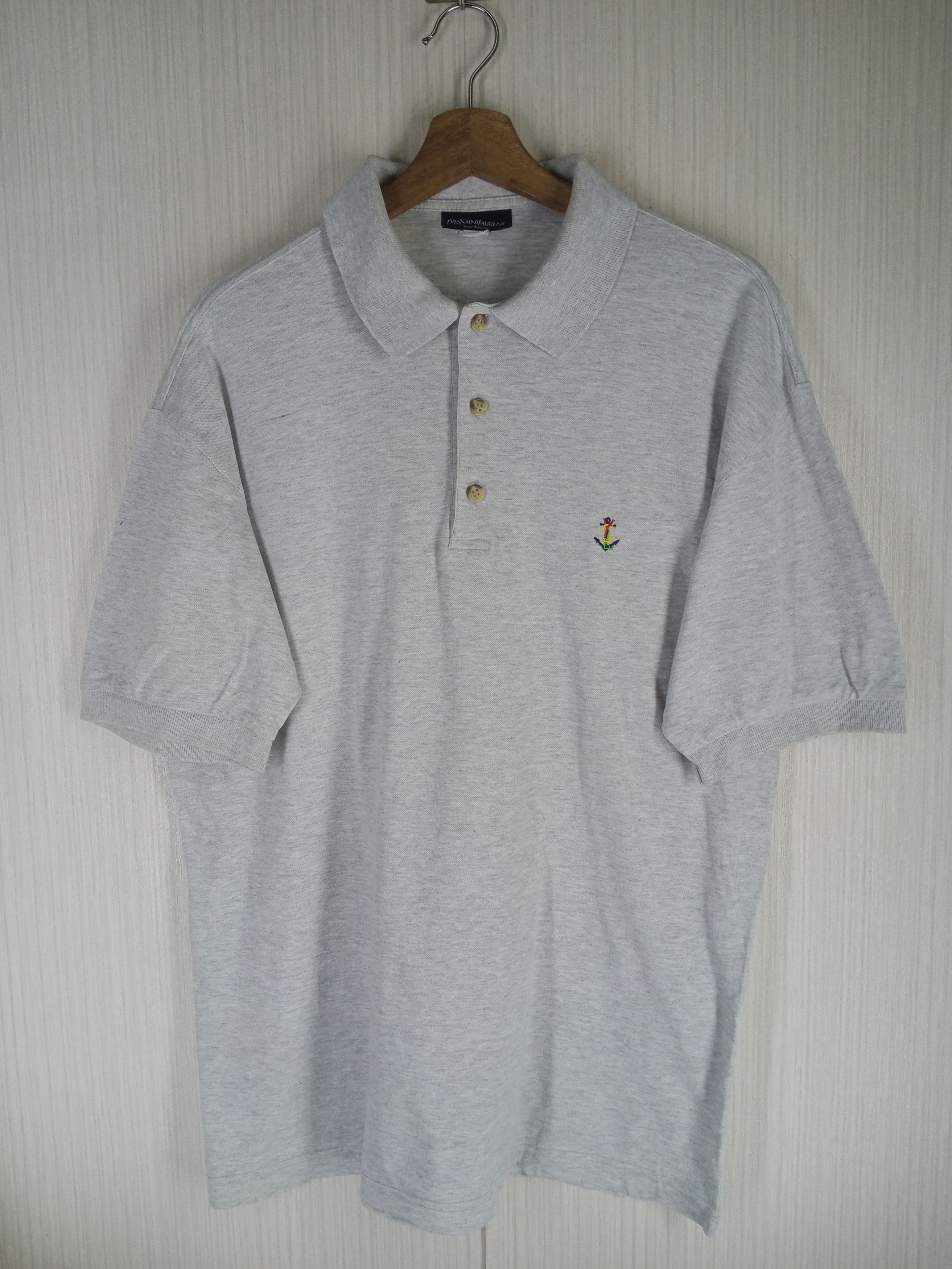 Yves Saint Laurent Rare Vintage Yves Saint Laurent Pour Homme Polo Size US L / EU 52-54 / 3 - 3 Thumbnail