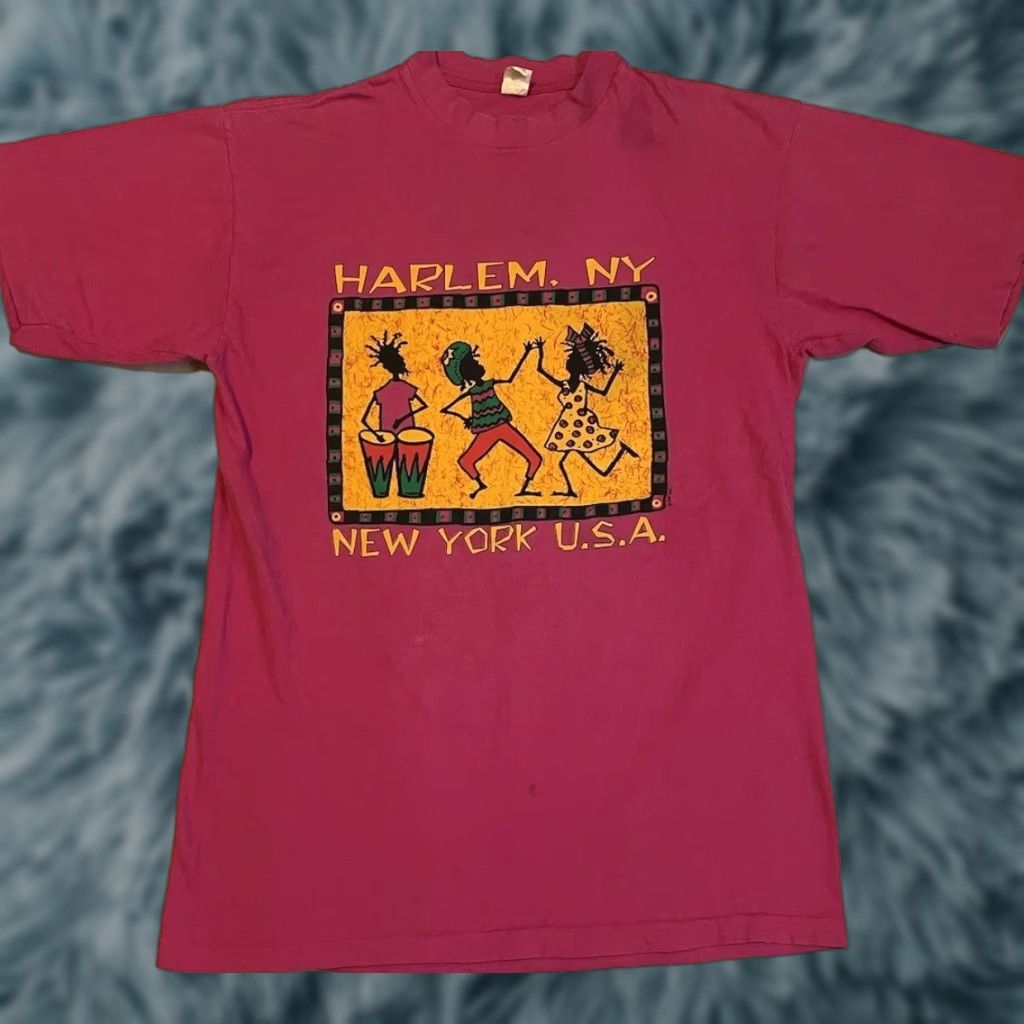DANCER VINTAGE Harlem New York Faded Shirt L Pink 90s 80s NYC Hip Hop Grunge Single Stitch T-Shirt Men Size US L / EU 52-54 / 3 - 1 Thumbnail