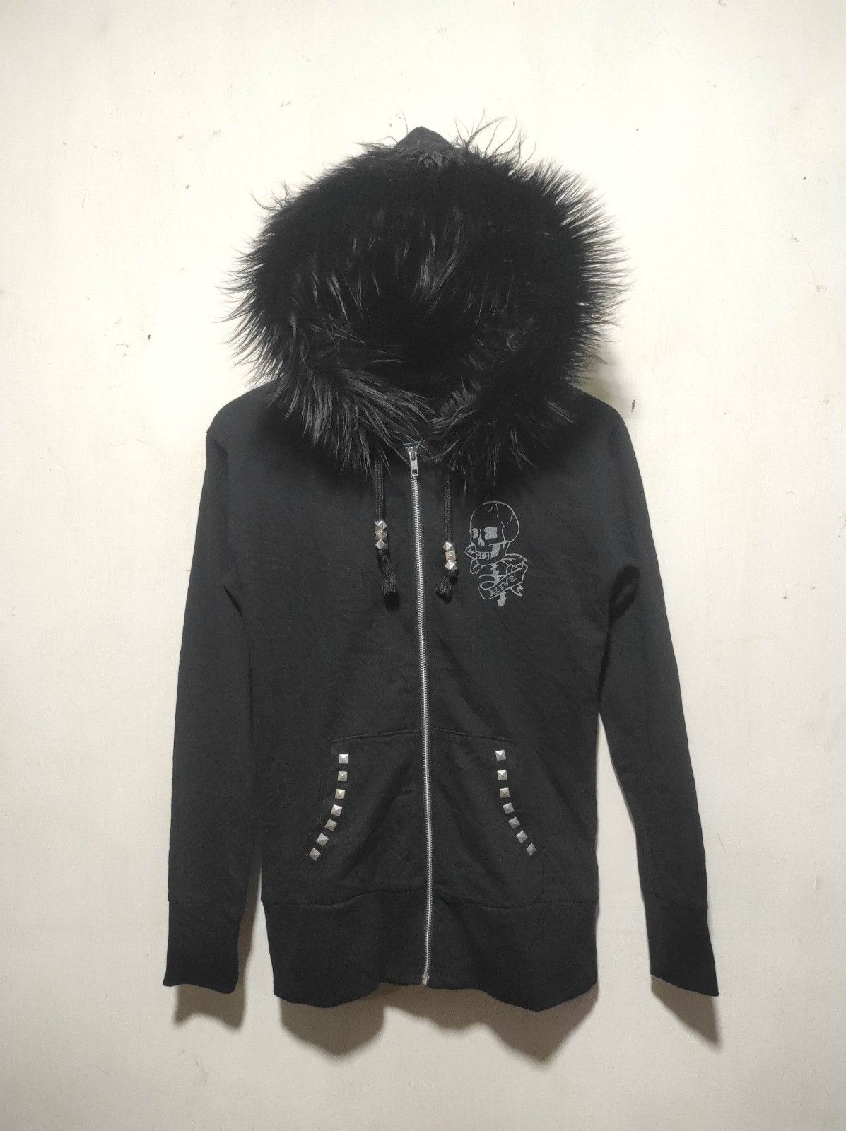 Japanese Brand Glad News Skull Studed zipper fur hoodie LGB style Size US S / EU 44-46 / 1 - 3 Thumbnail