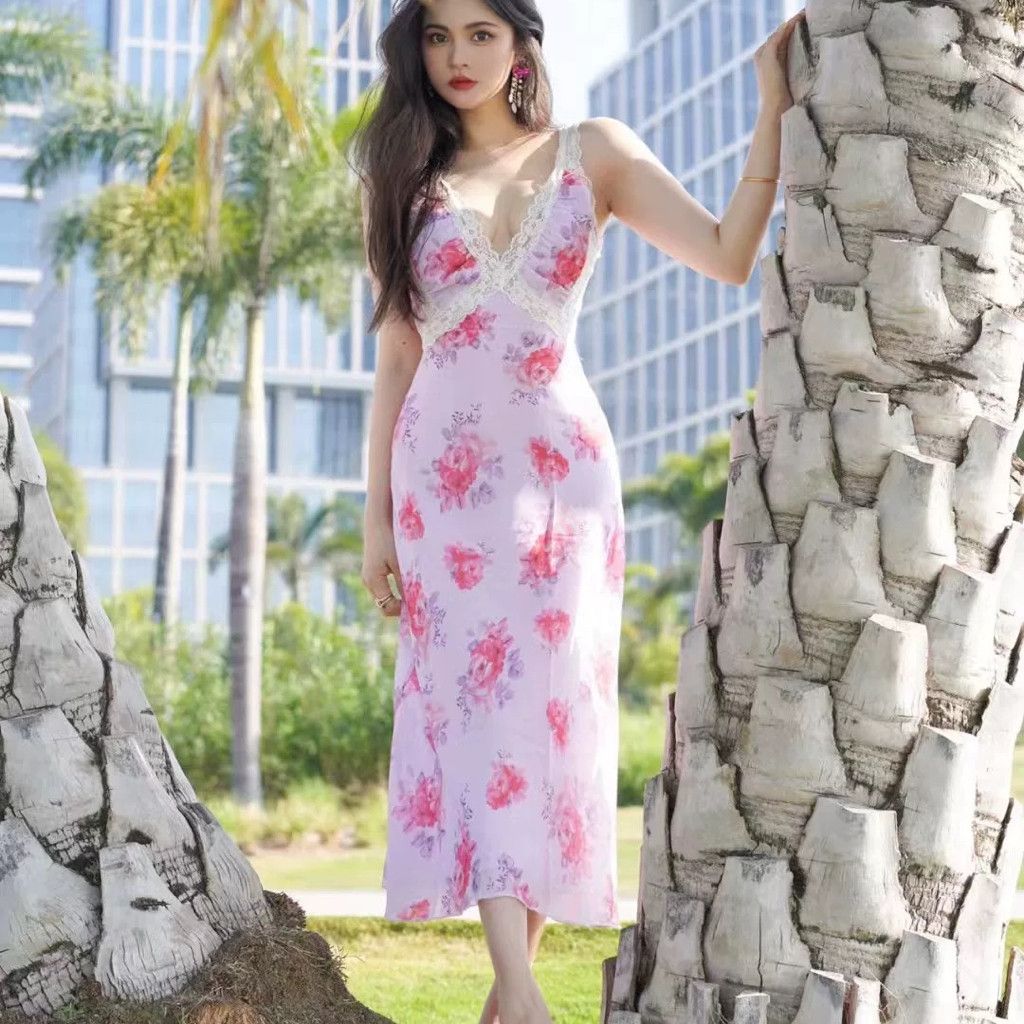 J Brand Romantic Floral Lace Midi Slip Dress – Vintage-Inspired Size S / US 4 / IT 40 - 1 Thumbnail
