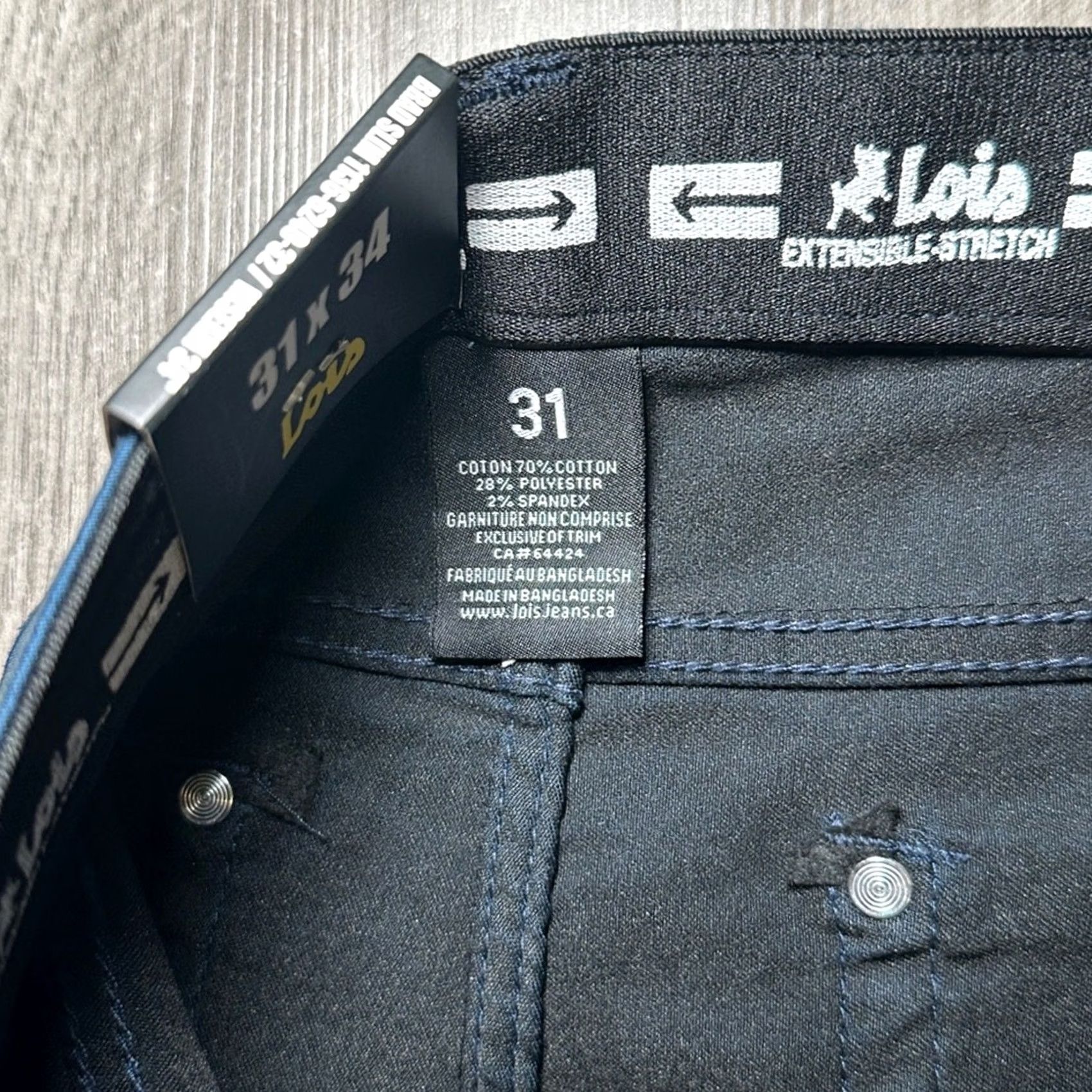 Vintage Lois Jeans Brad Slim Extensible Stretch Waist Pants 31x34 Blue Men Chino 31 Regular 34 Inseam NWT Size US 31 - 8 Thumbnail