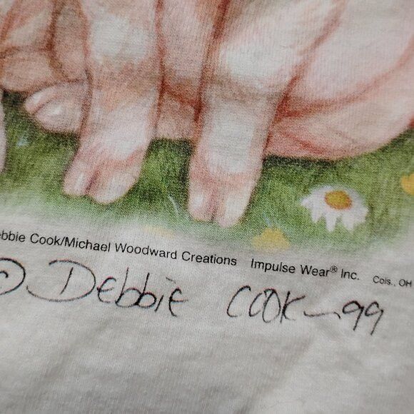 Delta Vintage Pigs Cottage Core Granny T-Shirt Super Cute Size US L / EU 52-54 / 3 - 4 Thumbnail