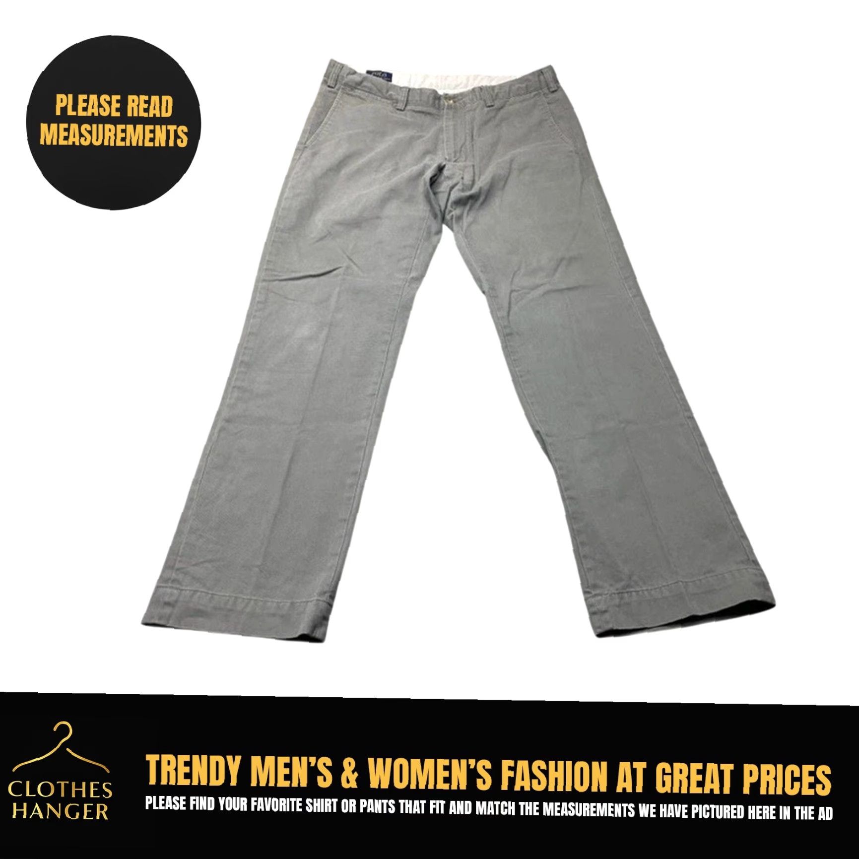 Polo Ralph Lauren Polo Ralph Lauren Chino Pants Mens 35x32 Gray 100% Cotton Slim Fit 8436 Size US S / EU 44-46 / 1 - 2 Thumbnail