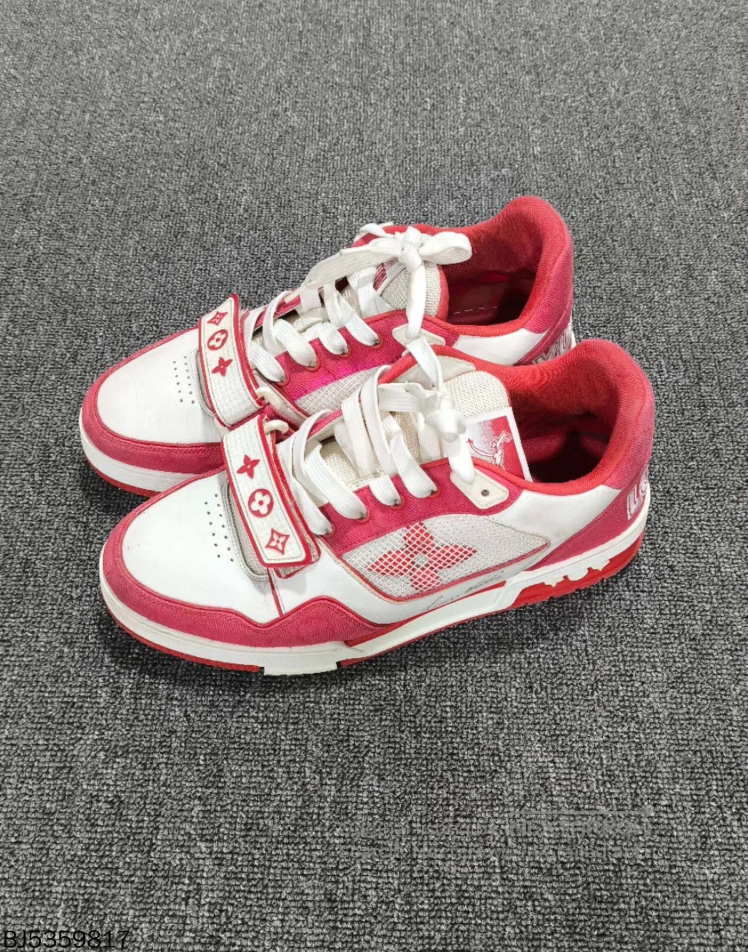 Louis Vuitton red velcro trainer by louis vuitton. Size US 9 / EU 42 - 2 Thumbnail