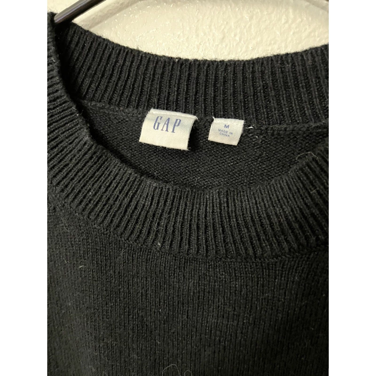 Gap GAP Women's Pullover Sweater Crew Neck Wool Blend Black M Solid Knit Casual Sweater 90s? Size M / US 6-8 / IT 42-44 - 2 Thumbnail