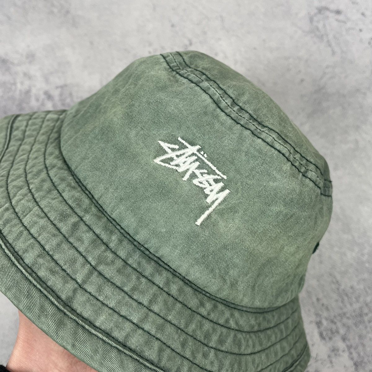 Stussy × Vintage Vintage Stussy washed logo y2k rare bucket hat panama 90’s Size ONE SIZE - 4 Thumbnail