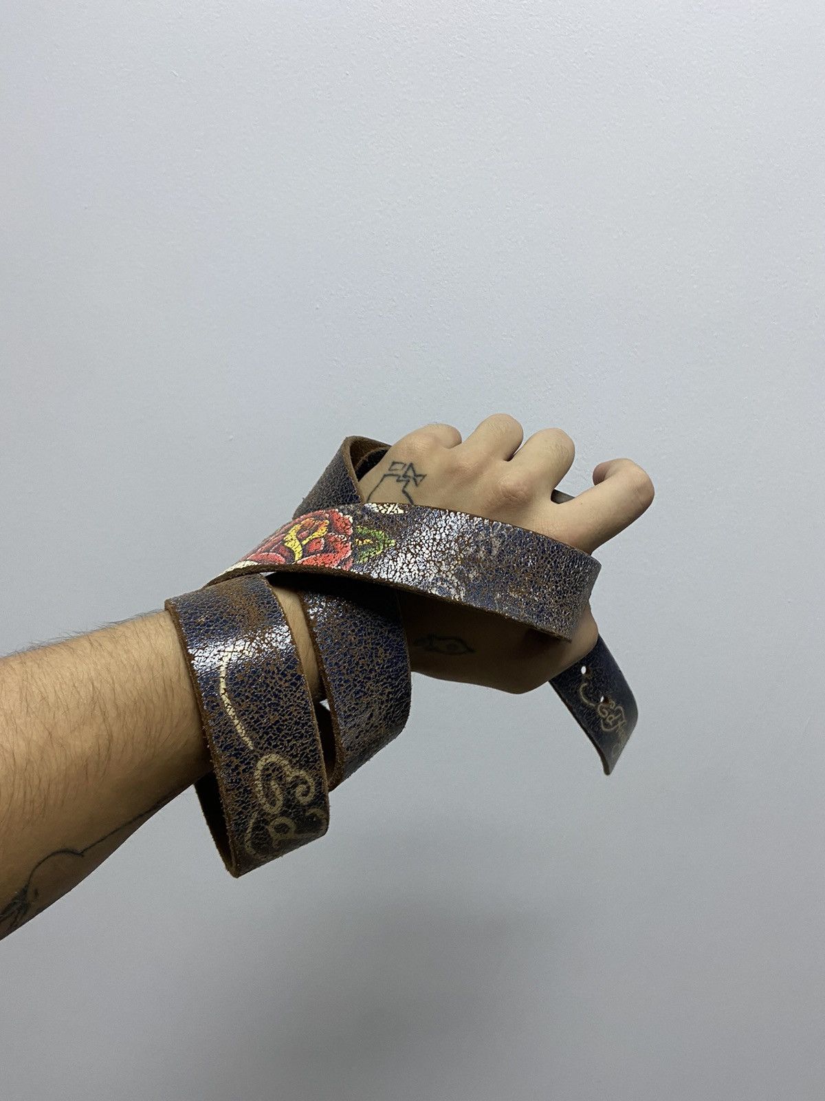 Ed Hardy × Vintage Ed Hardy Vintage All Print Belt Skull Rose Tattoo Y2K Size ONE SIZE - 2 Thumbnail