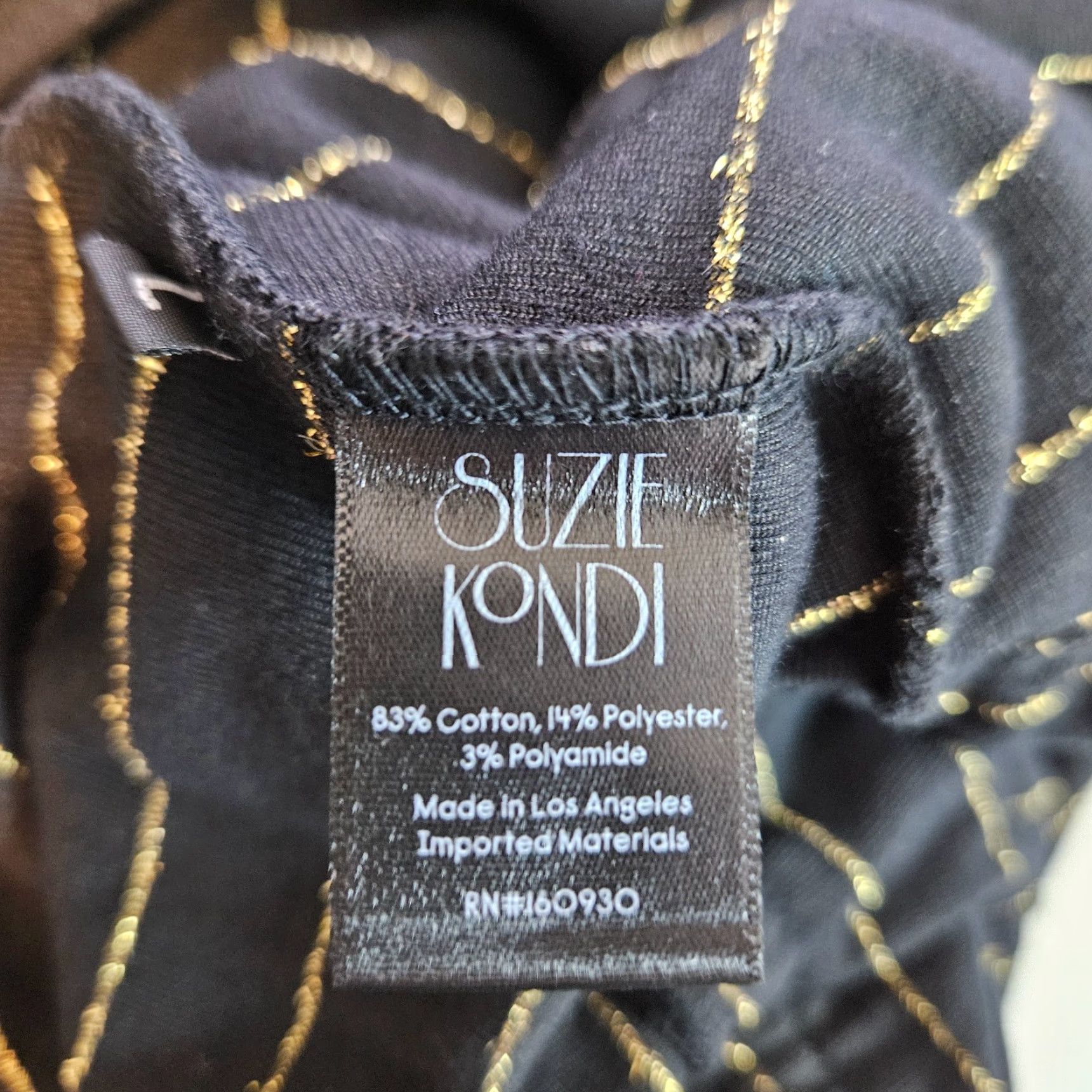 Vintage Suzie Kondi Jumpsuit One-Piece Womens V-Neck Black Gold Striped L Size 36" / US 14 / IT 50 - 5 Thumbnail