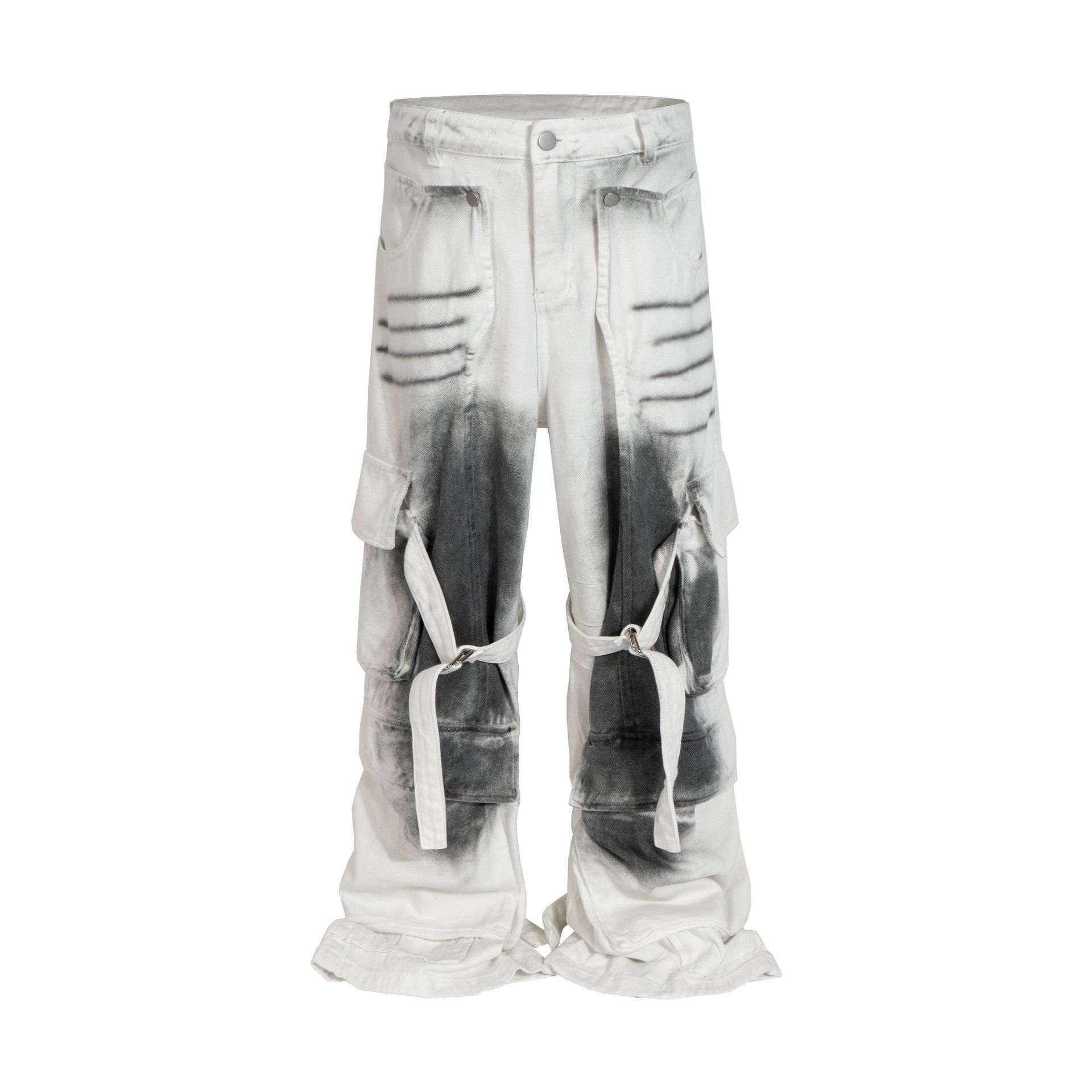 Trash Waste Soil Dirty Distressed Bondage Pants