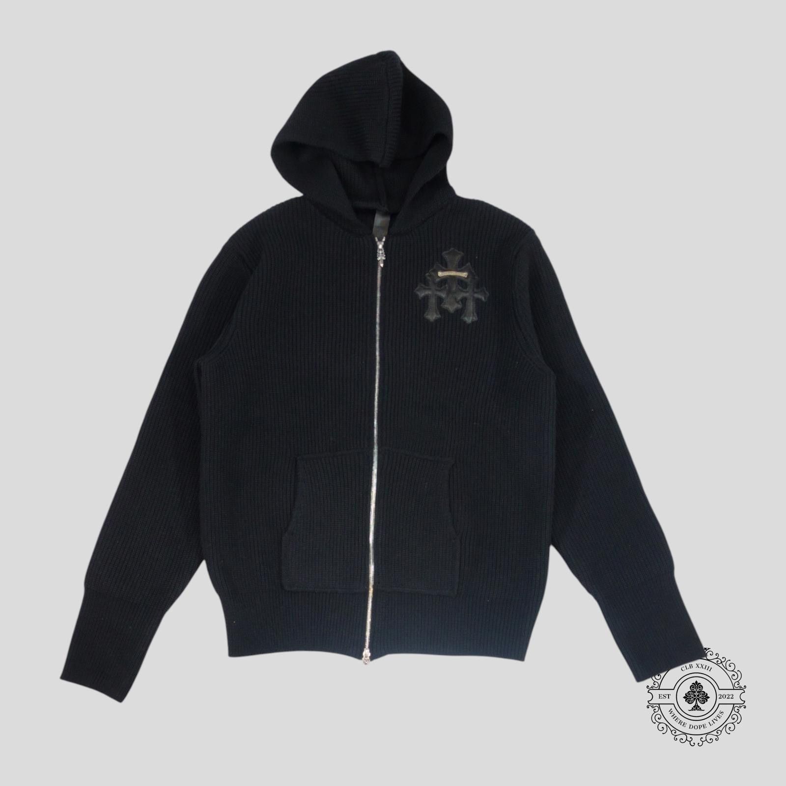 Chrome Hearts Chrome Hearts Cashmere Cross Patch Zip Up Hoodie in Black Size US XL / EU 56 / 4 - 1 Thumbnail